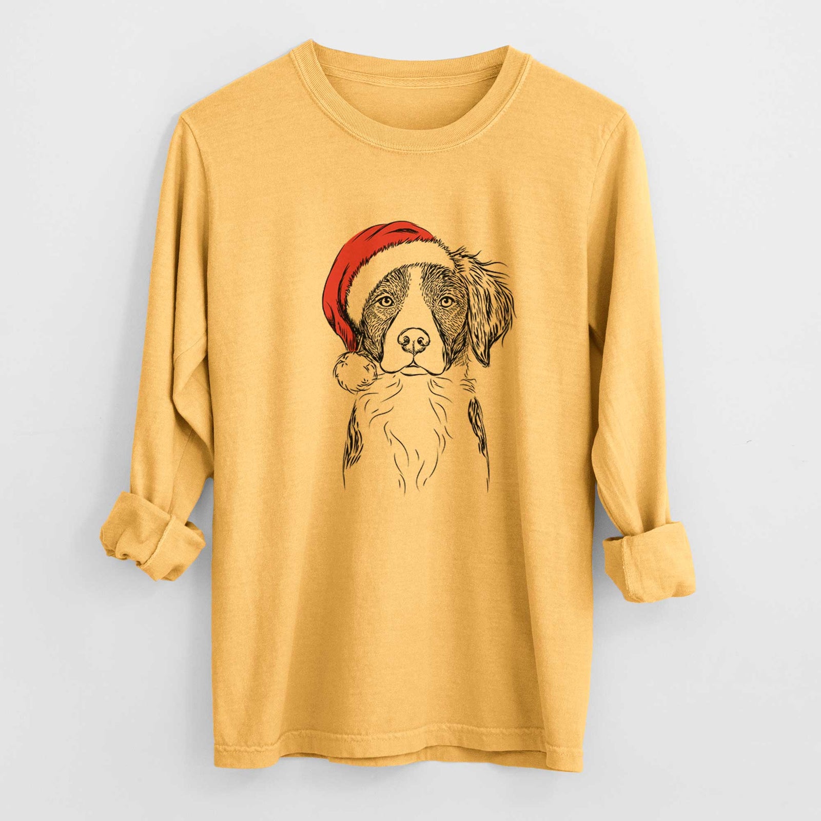 Santa Remi the Brittany - Heavyweight 100% Cotton Long Sleeve