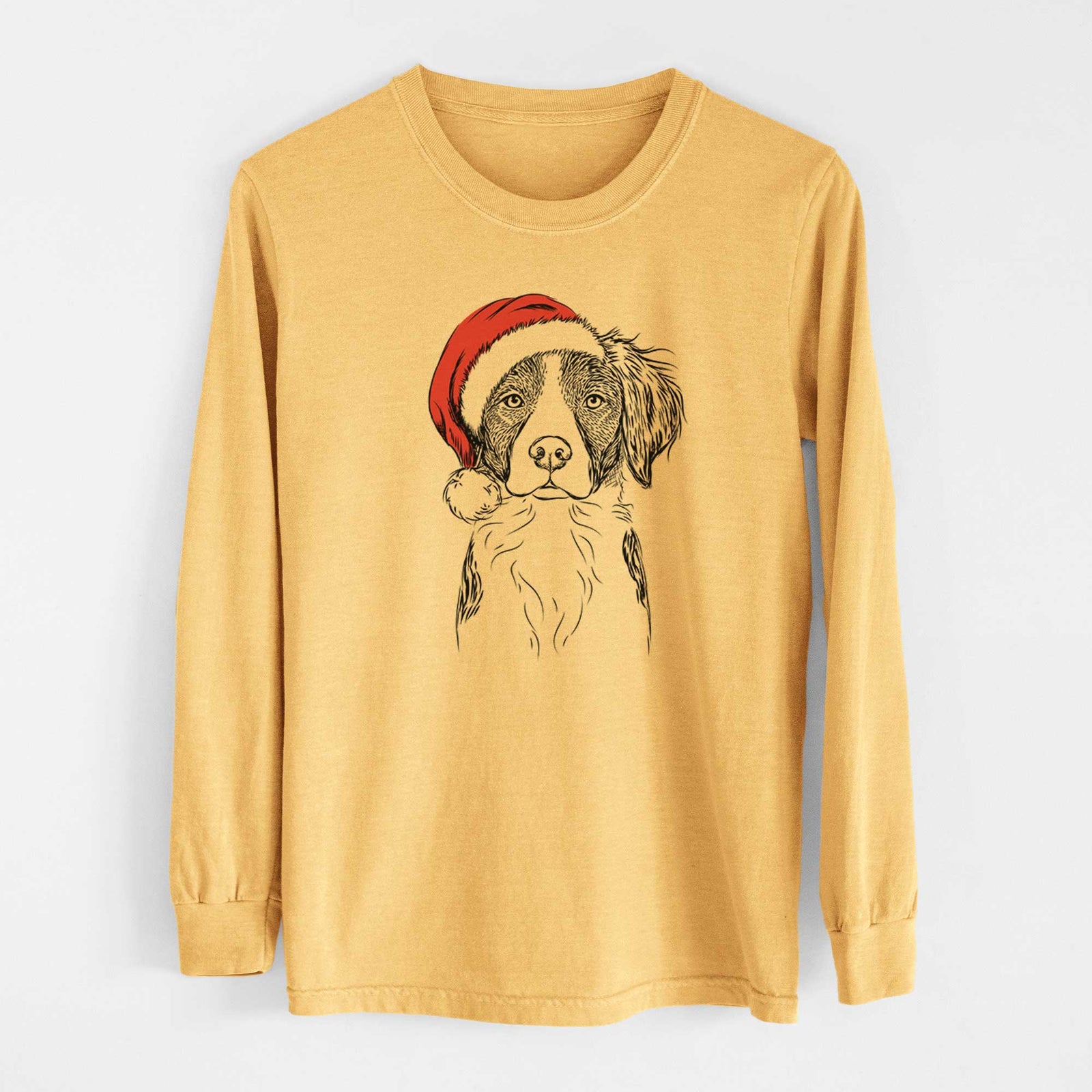 Santa Remi the Brittany - Heavyweight 100% Cotton Long Sleeve