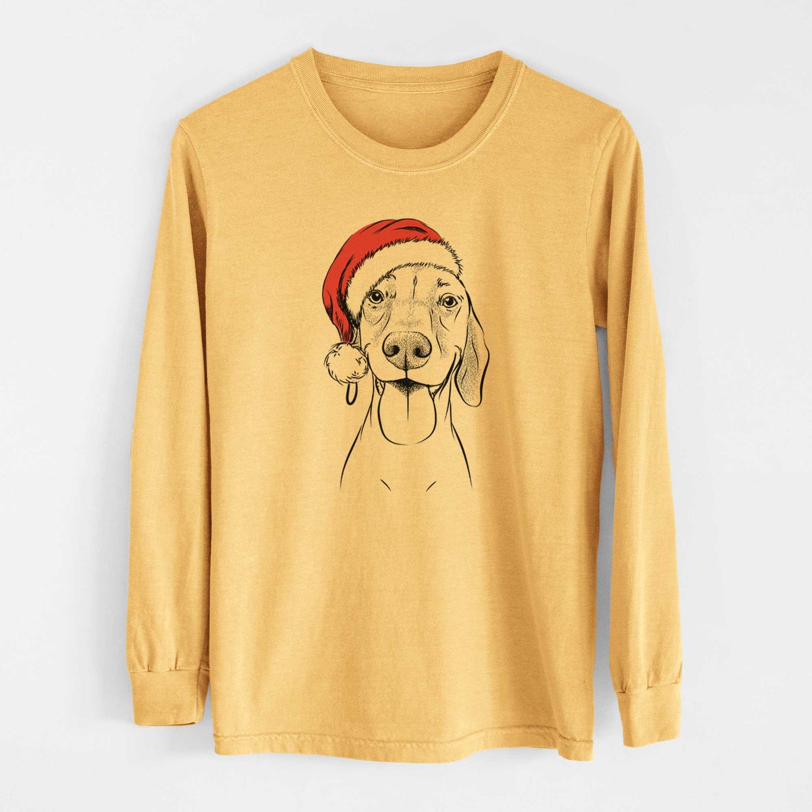 Santa Remington the Vizsla - Heavyweight 100% Cotton Long Sleeve