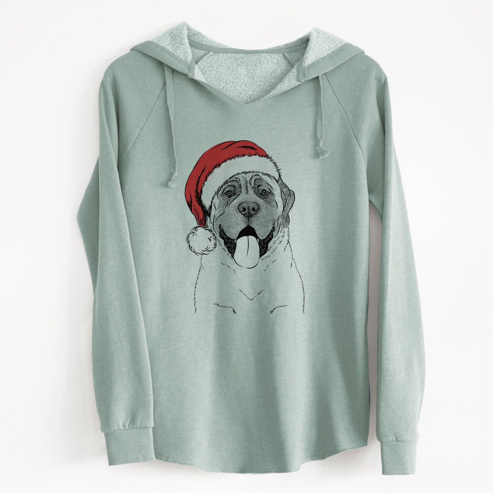 Santa Remmie the English Mastiff - Cali Wave Hooded Sweatshirt