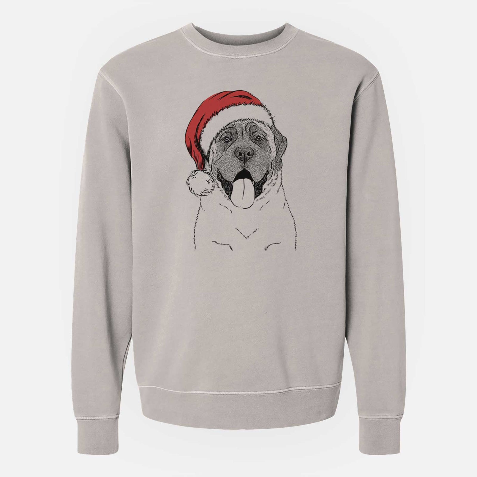 Santa Remmie the English Mastiff - Unisex Pigment Dyed Crew Sweatshirt