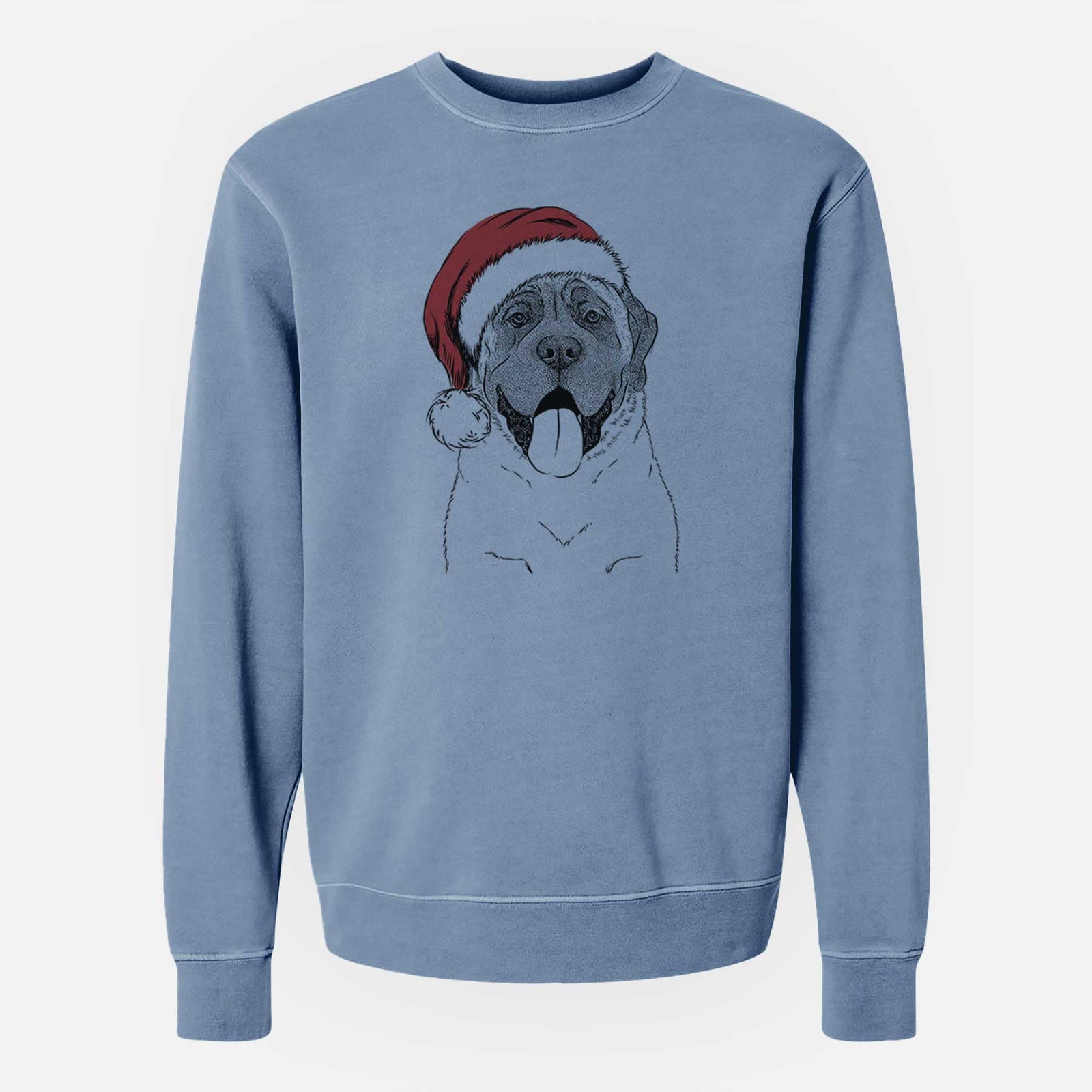 Santa Remmie the English Mastiff - Unisex Pigment Dyed Crew Sweatshirt