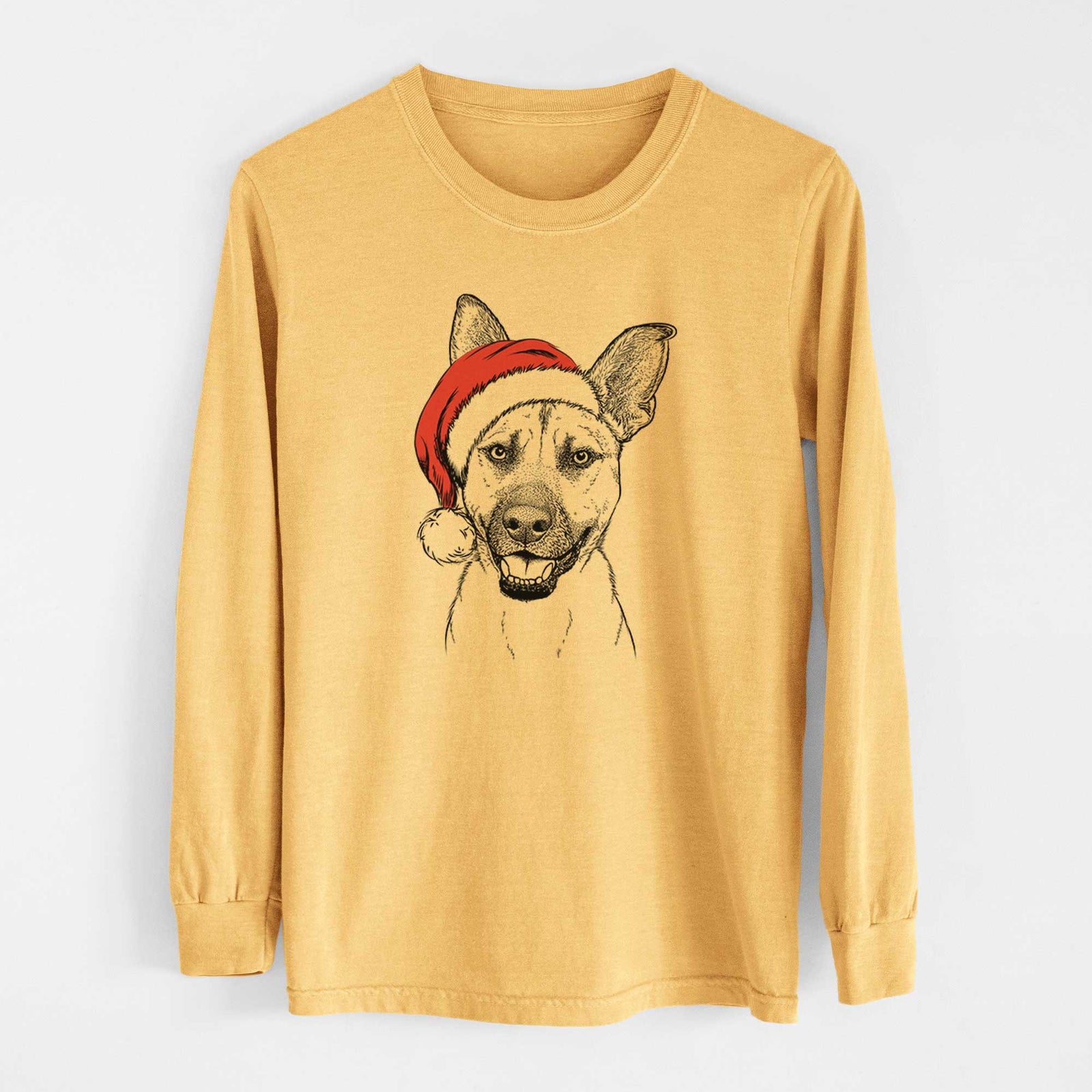 Santa Remus the German Shepherd Mix - Heavyweight 100% Cotton Long Sleeve