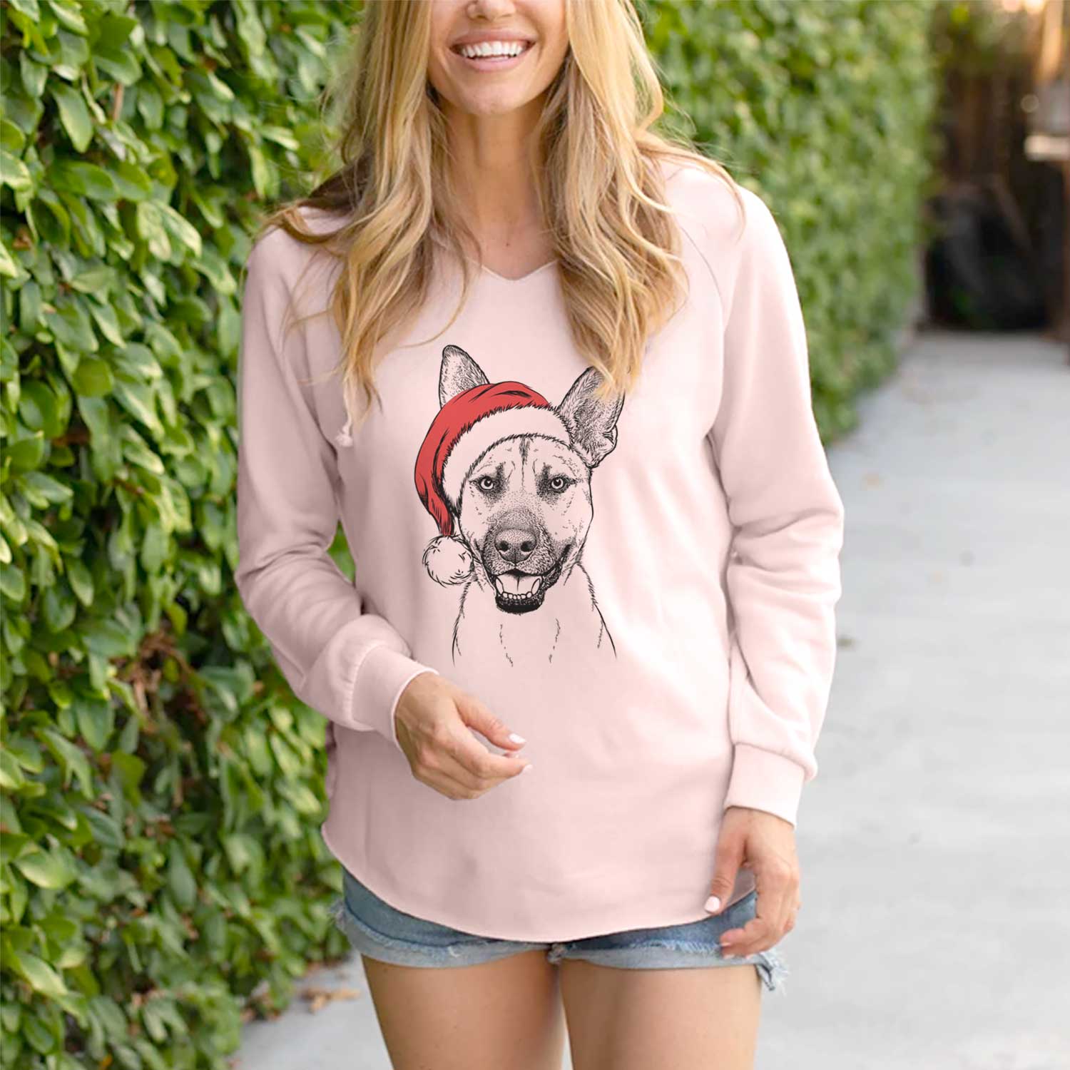 Santa Remus the German Shepherd Mix - Cali Wave Hooded Sweatshirt