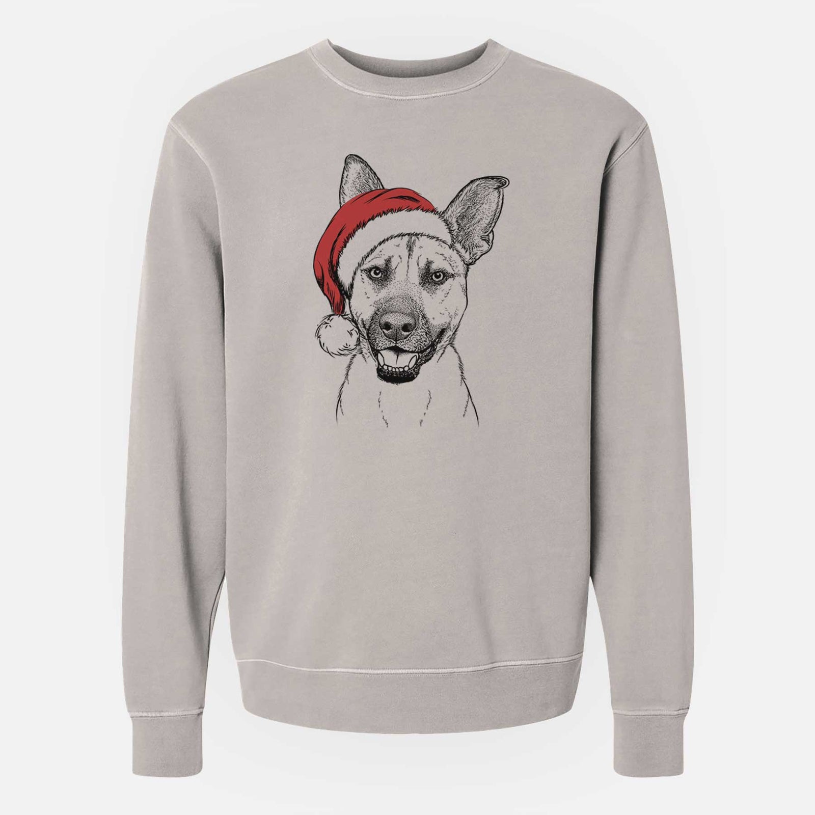 Santa Remus the German Shepherd Mix - Unisex Pigment Dyed Crew Sweatshirt
