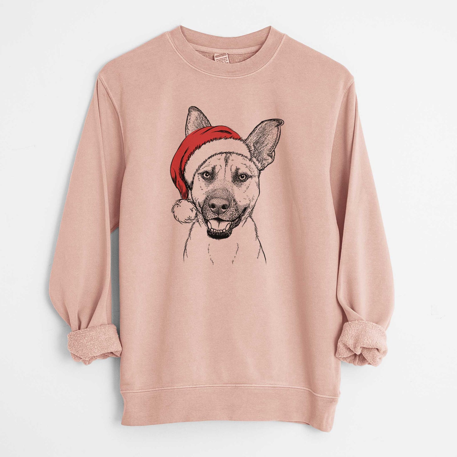 Santa Remus the German Shepherd Mix - Unisex Pigment Dyed Crew Sweatshirt