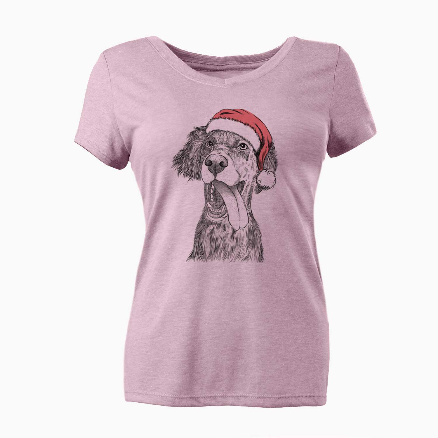 Santa Renly the English Setter - Women's V-neck Shirt