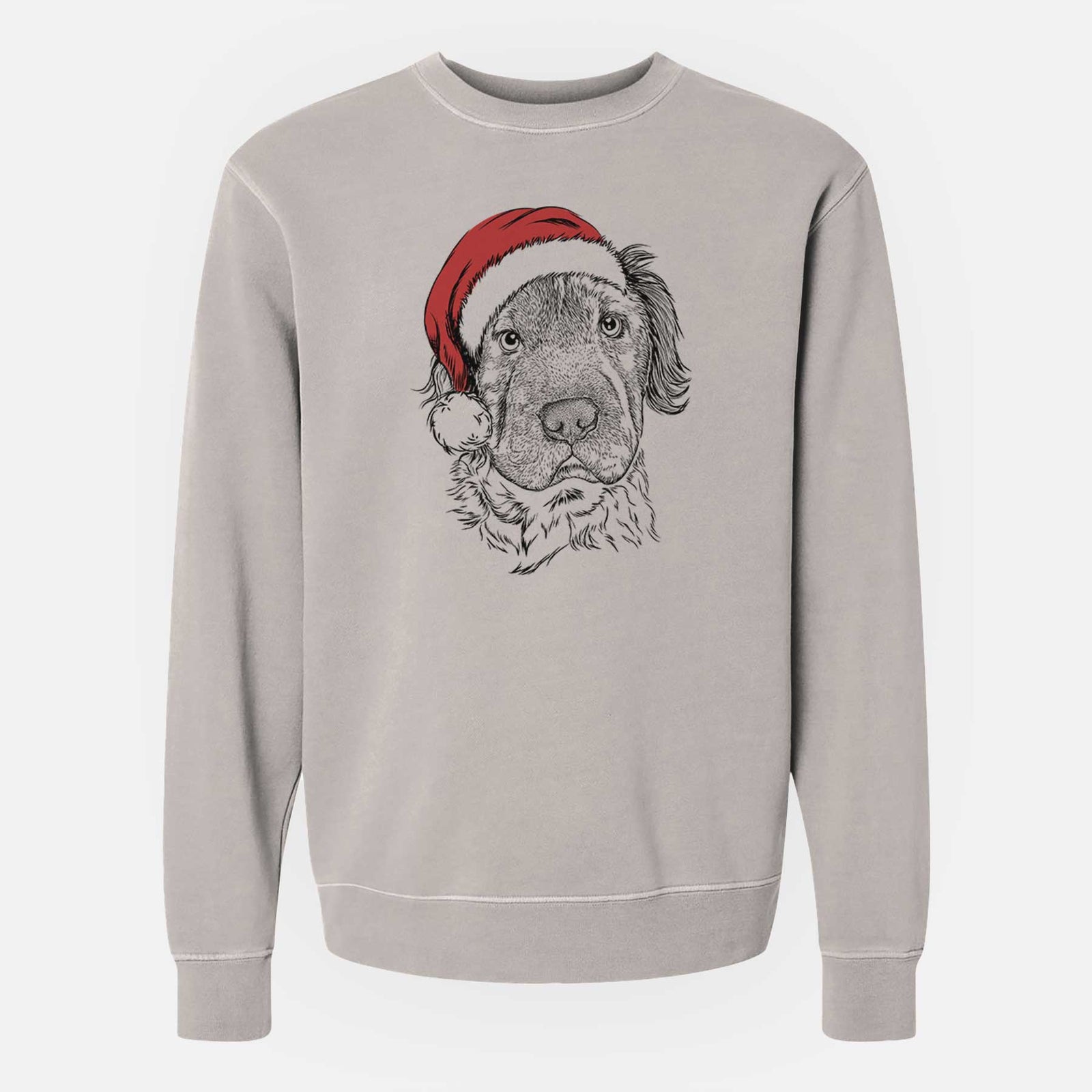 Santa Rex the Mini Hippo - Unisex Pigment Dyed Crew Sweatshirt