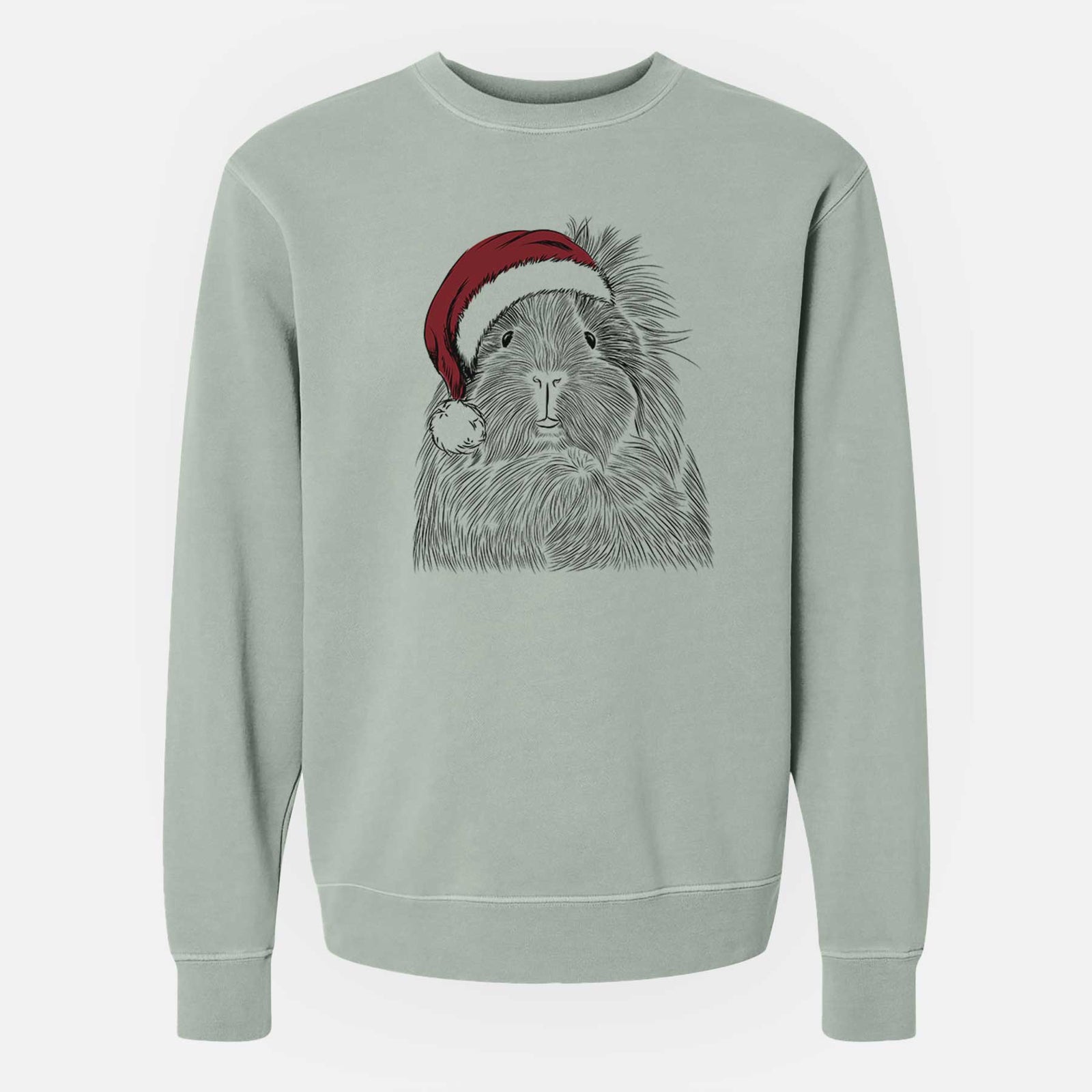 Santa Rhino the Guinea Pig - Unisex Pigment Dyed Crew Sweatshirt