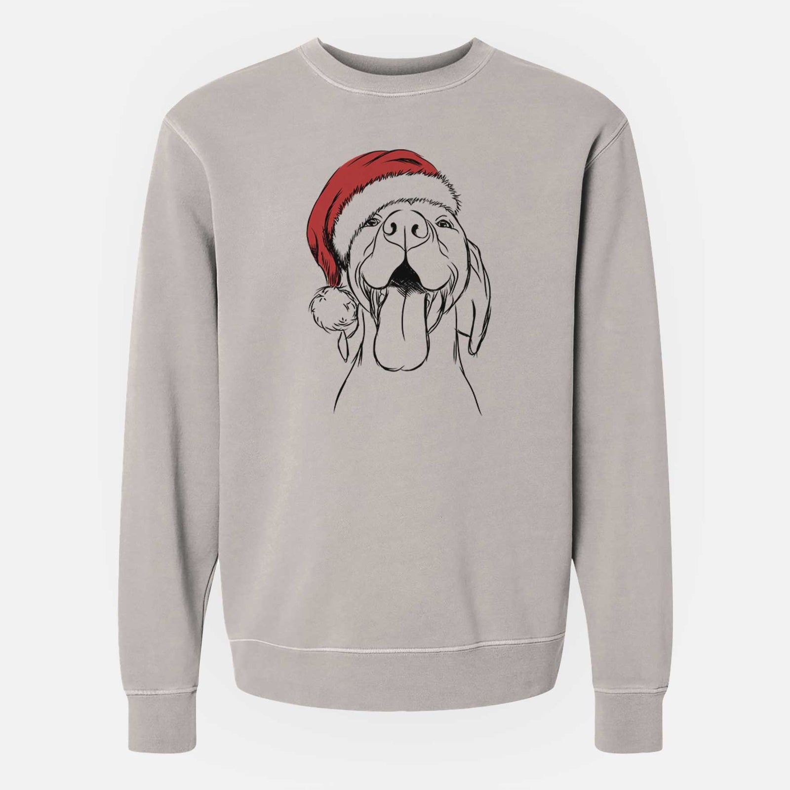 Santa Rhys the Vizsla - Unisex Pigment Dyed Crew Sweatshirt