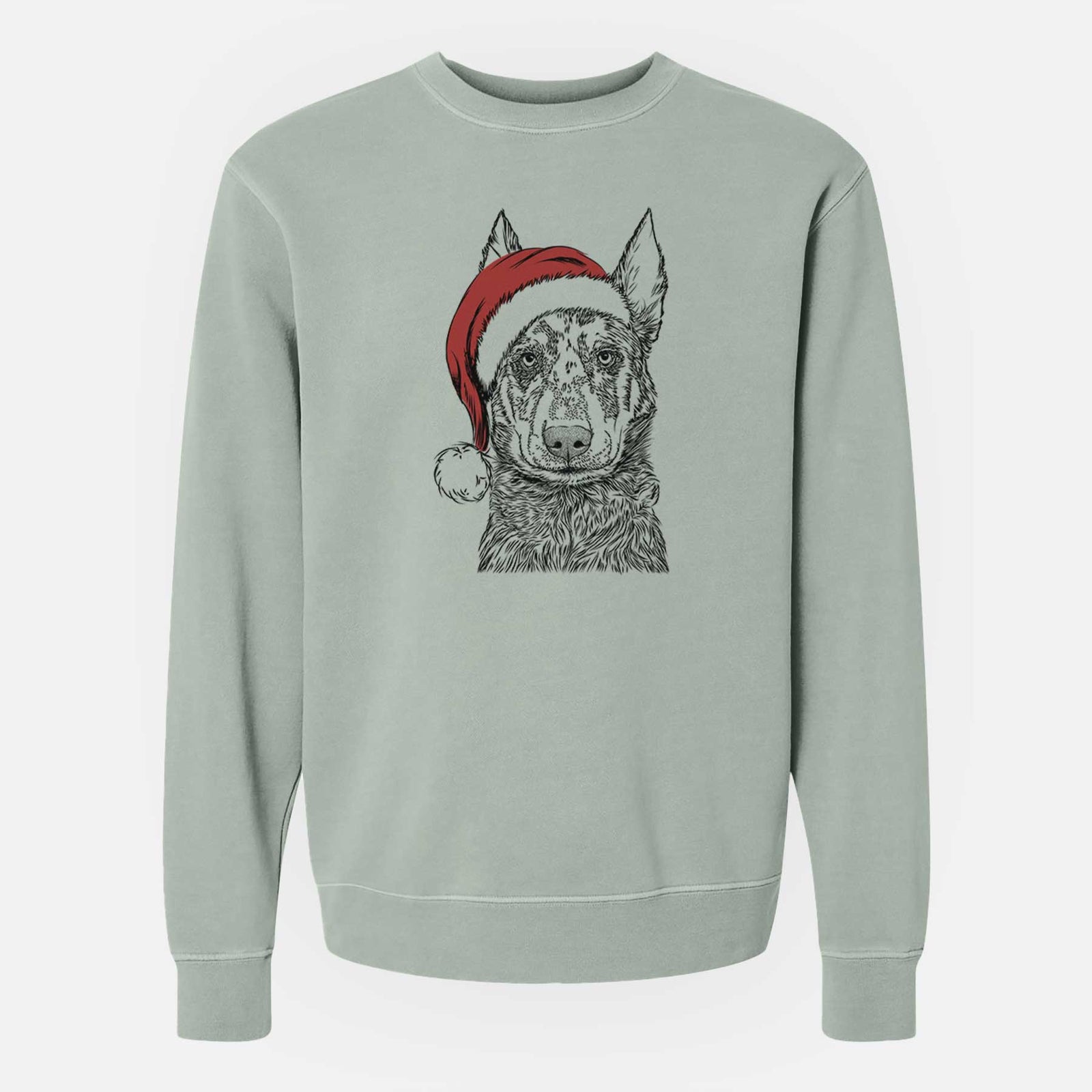 Santa Riggs the Beauceron - Unisex Pigment Dyed Crew Sweatshirt