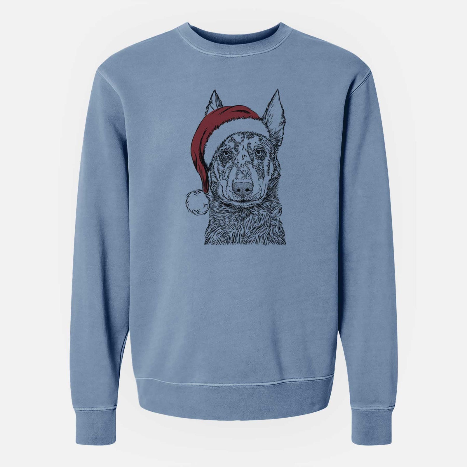 Santa Riggs the Beauceron - Unisex Pigment Dyed Crew Sweatshirt