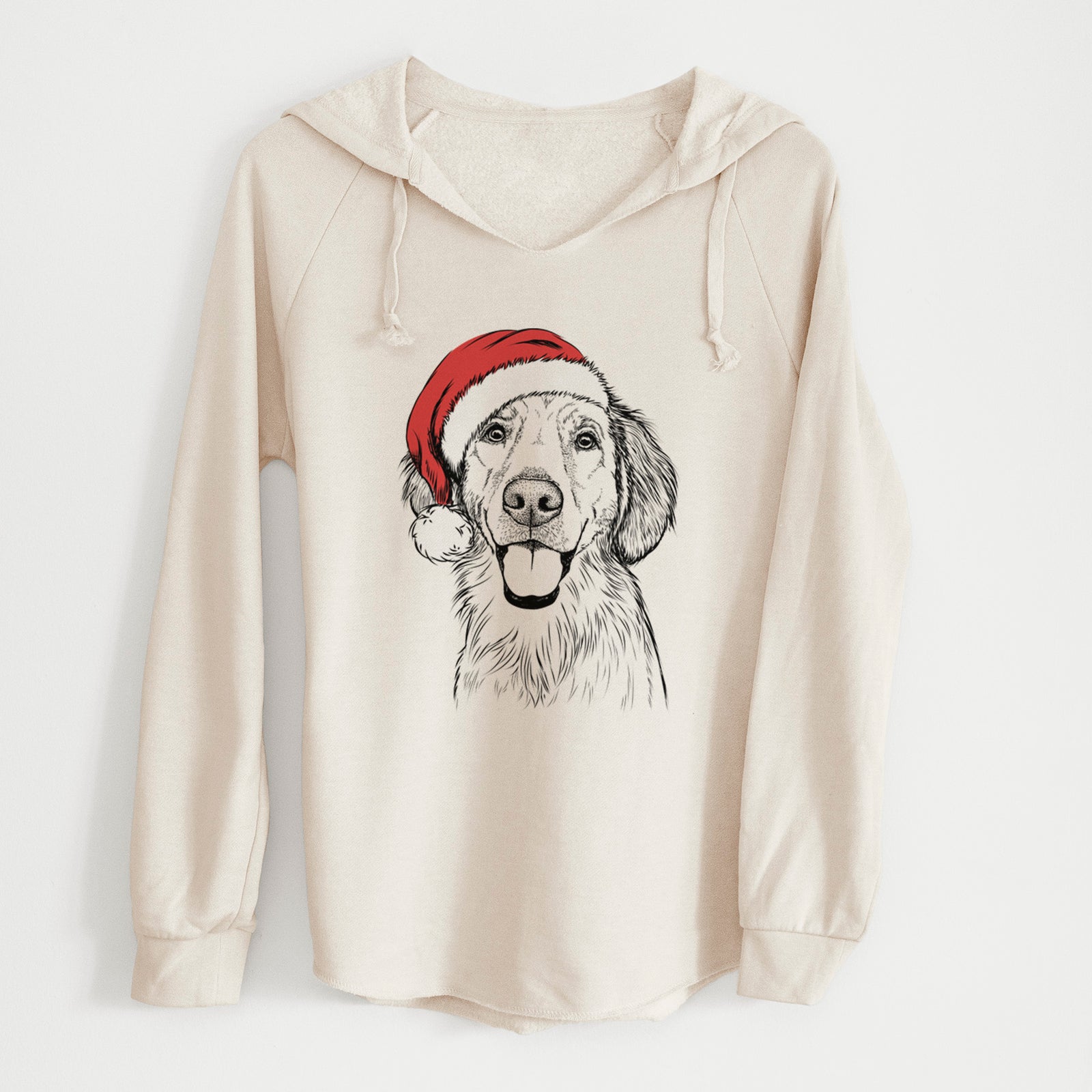 Santa Riley the Golden Retriever - Cali Wave Hooded Sweatshirt