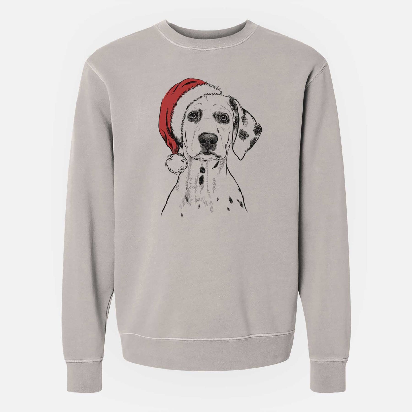 Santa Riot the Dalmatian - Unisex Pigment Dyed Crew Sweatshirt