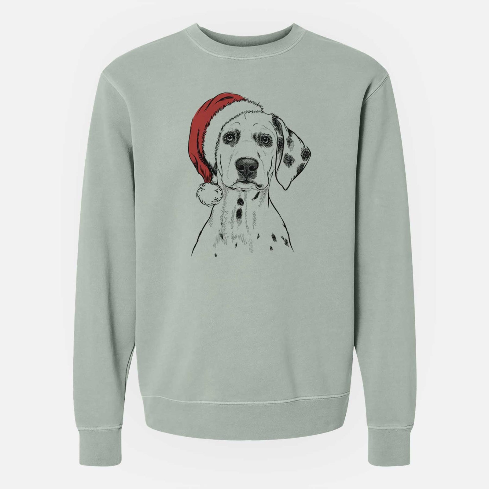 Santa Riot the Dalmatian - Unisex Pigment Dyed Crew Sweatshirt