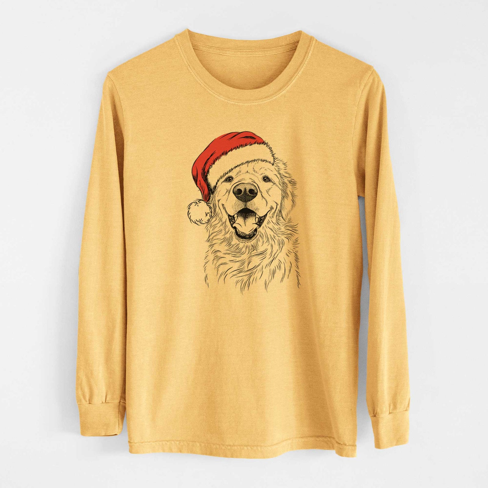 Santa Roger the Golden Retriever - Heavyweight 100% Cotton Long Sleeve