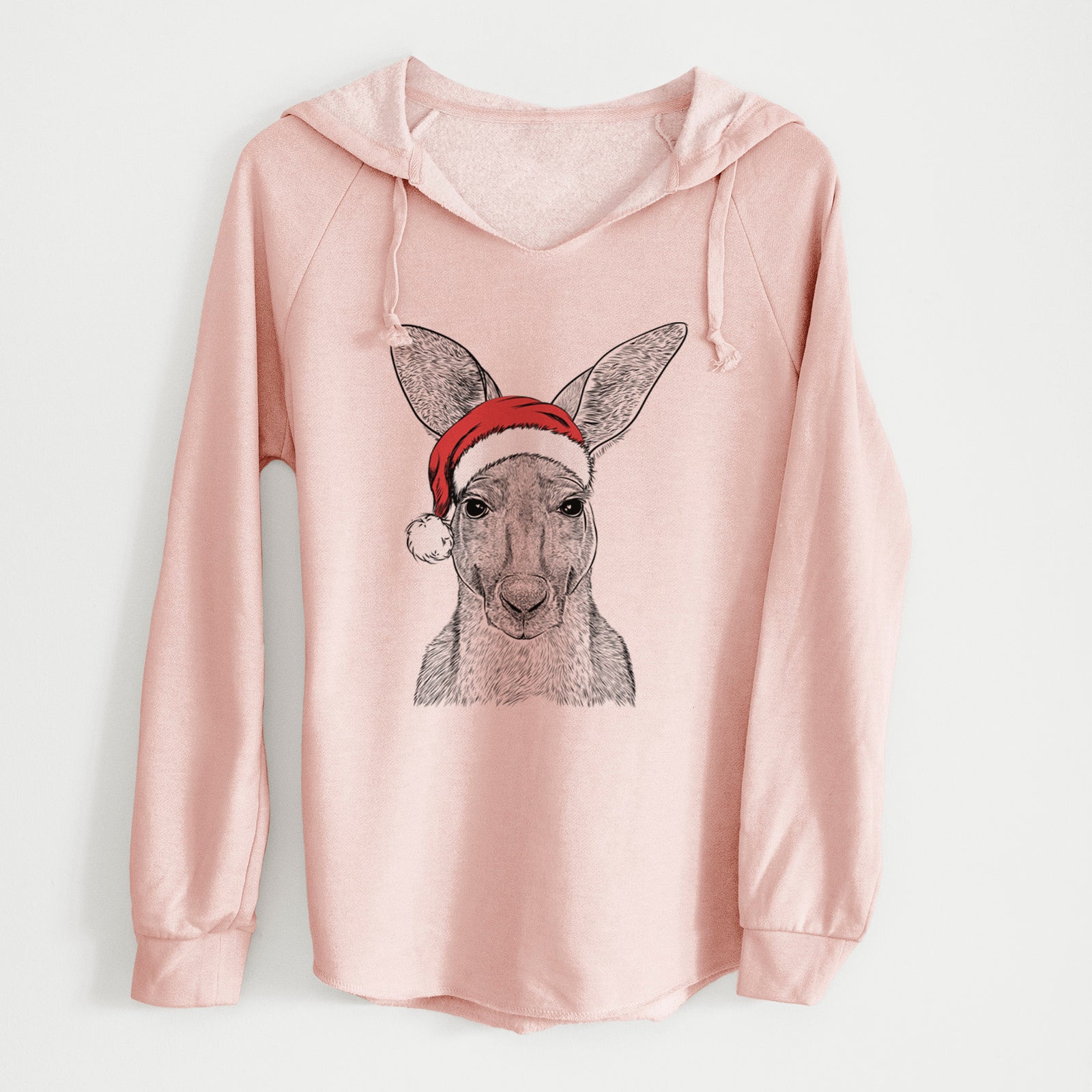 Santa Roger the Red Kangaroo - Cali Wave Hooded Sweatshirt