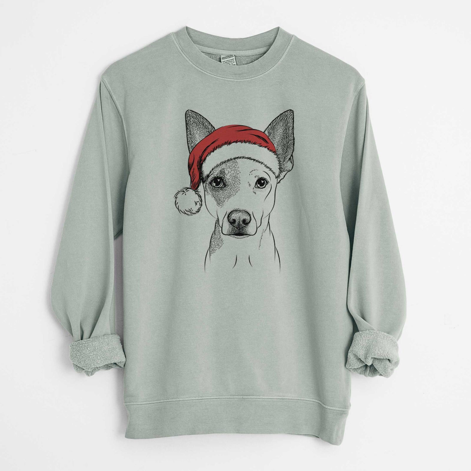 Santa Roo the Mixed Breed - Unisex Pigment Dyed Crew Sweatshirt