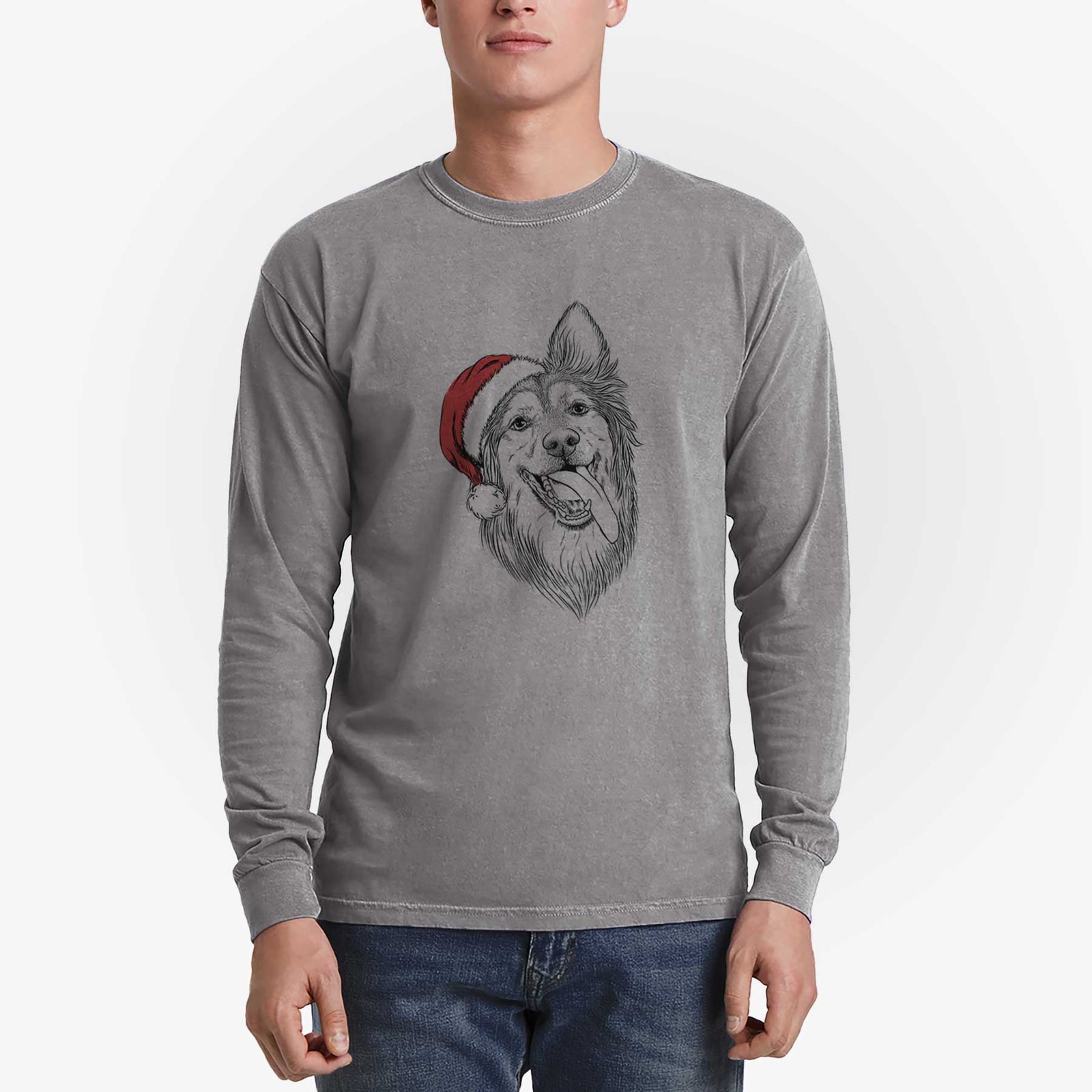 Santa Rosalie the German Shepherd Mix - Heavyweight 100% Cotton Long Sleeve