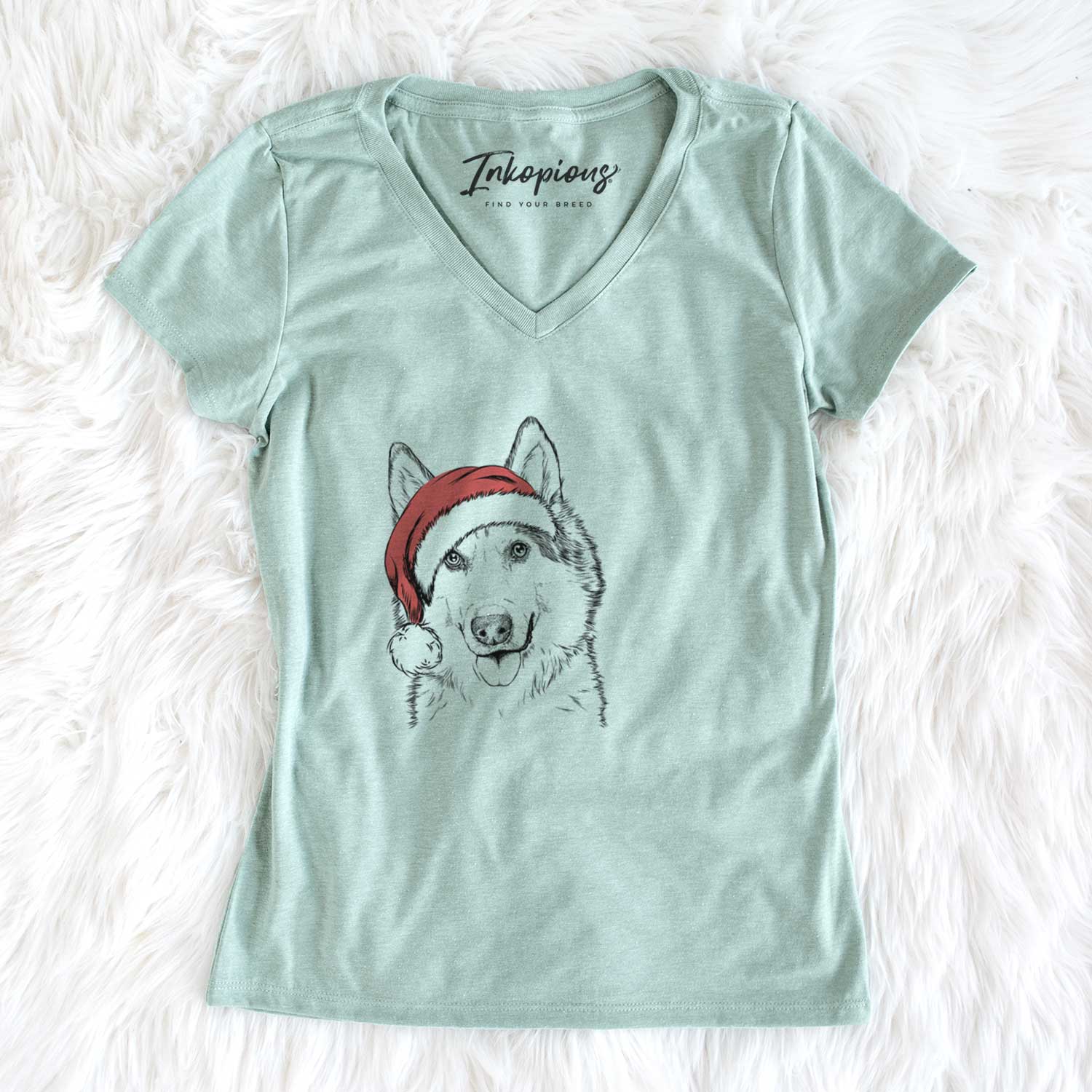 Santa Roshi the Mixed Breed - Women's V-neck Shirt