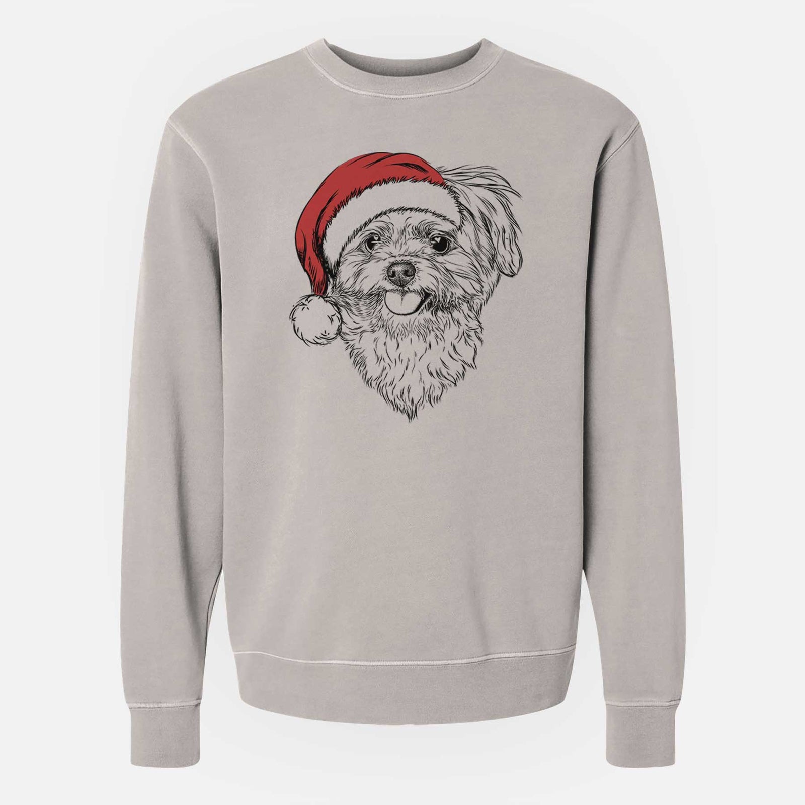Santa Rosie the Maltipoo - Unisex Pigment Dyed Crew Sweatshirt