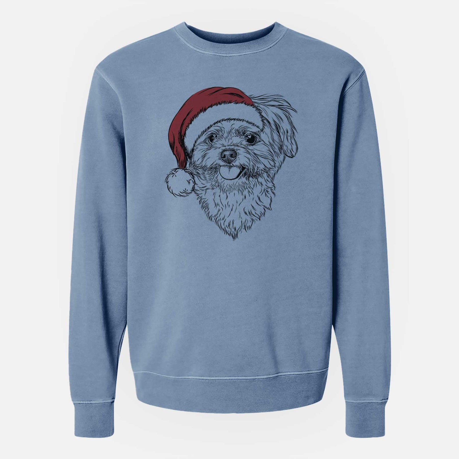 Santa Rosie the Maltipoo - Unisex Pigment Dyed Crew Sweatshirt