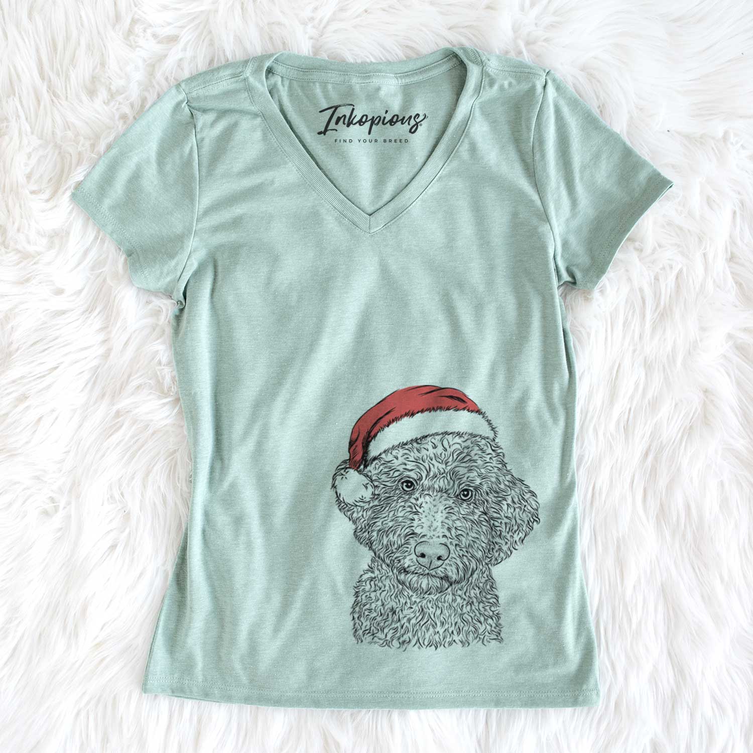 Santa Ross the Lagotto Romagnolo - Women's V-neck Shirt