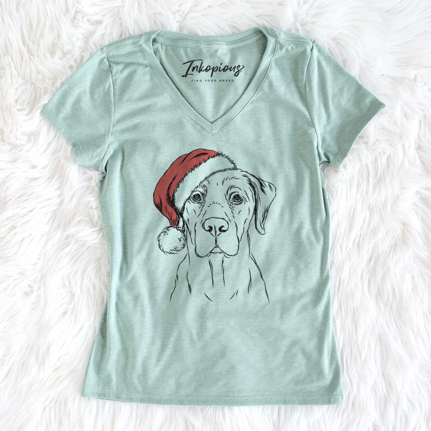 Santa Rowdy the Labrador Retriever - Women's V-neck Shirt