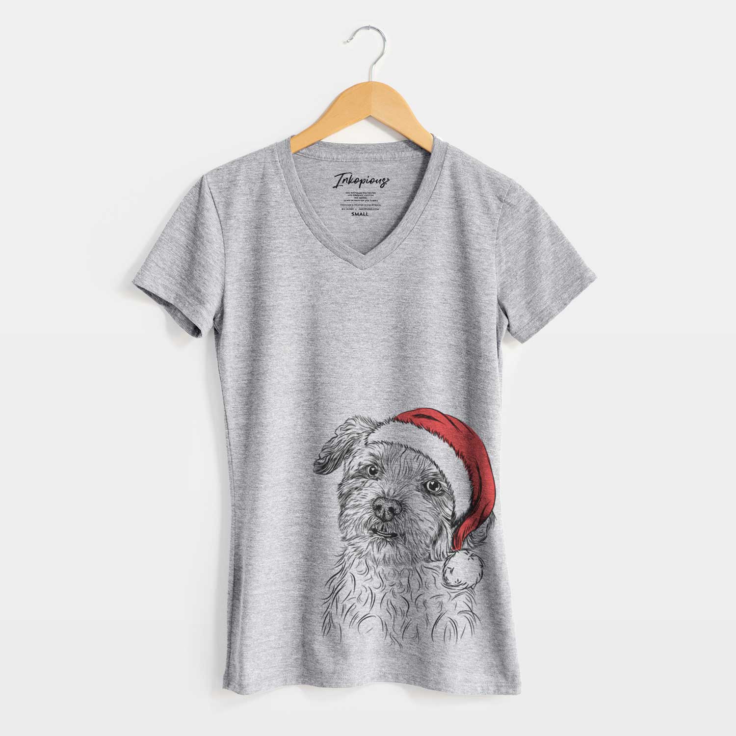 Santa Roxie the Schnauzer Shih Tzu Mix - Women's V-neck Shirt