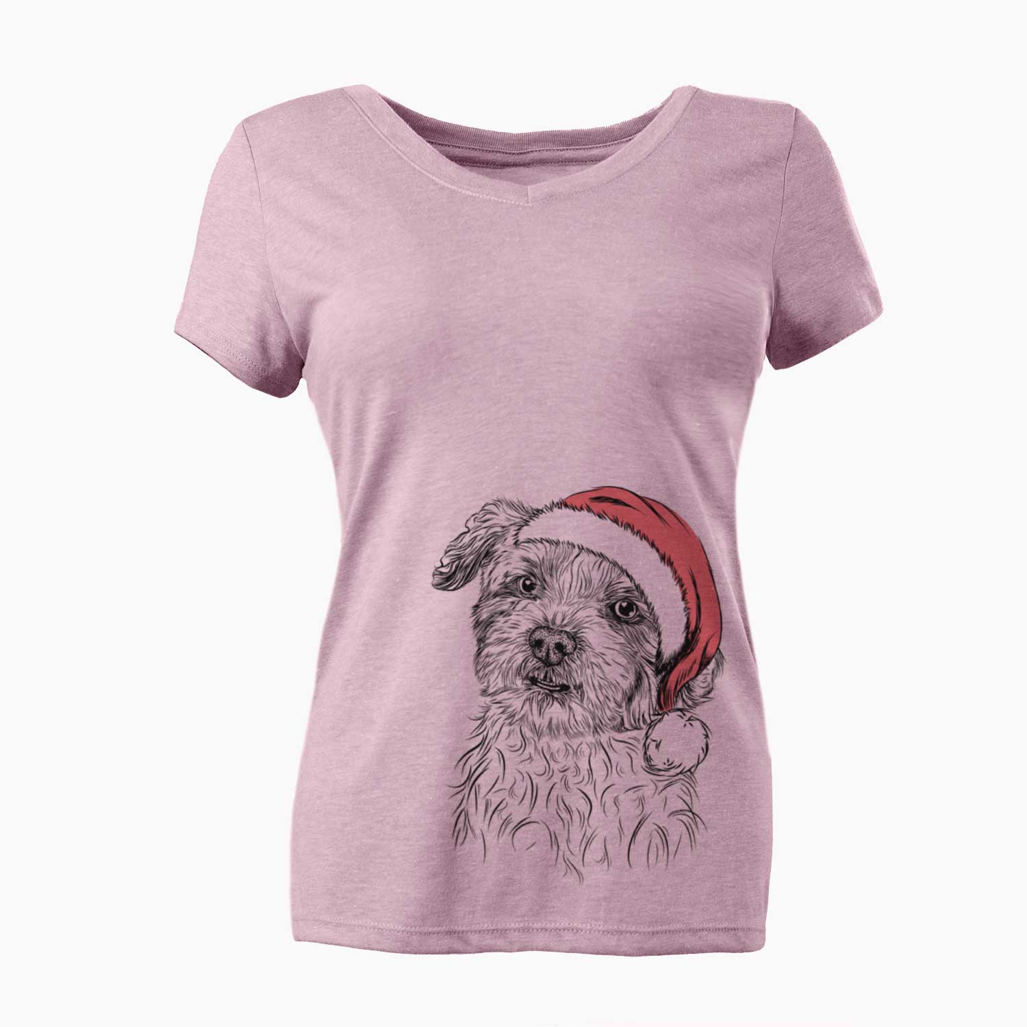 Santa Roxie the Schnauzer Shih Tzu Mix - Women's V-neck Shirt