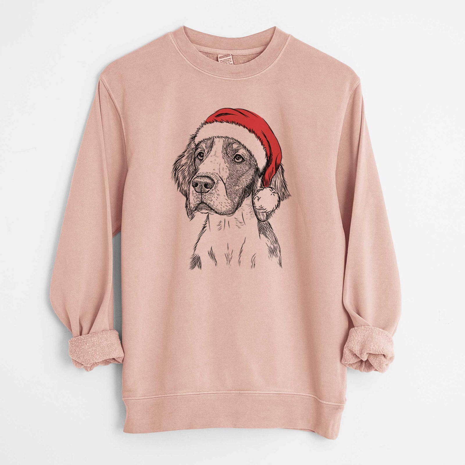 Santa Roxy the Welsh Springer Spaniel - Unisex Pigment Dyed Crew Sweatshirt