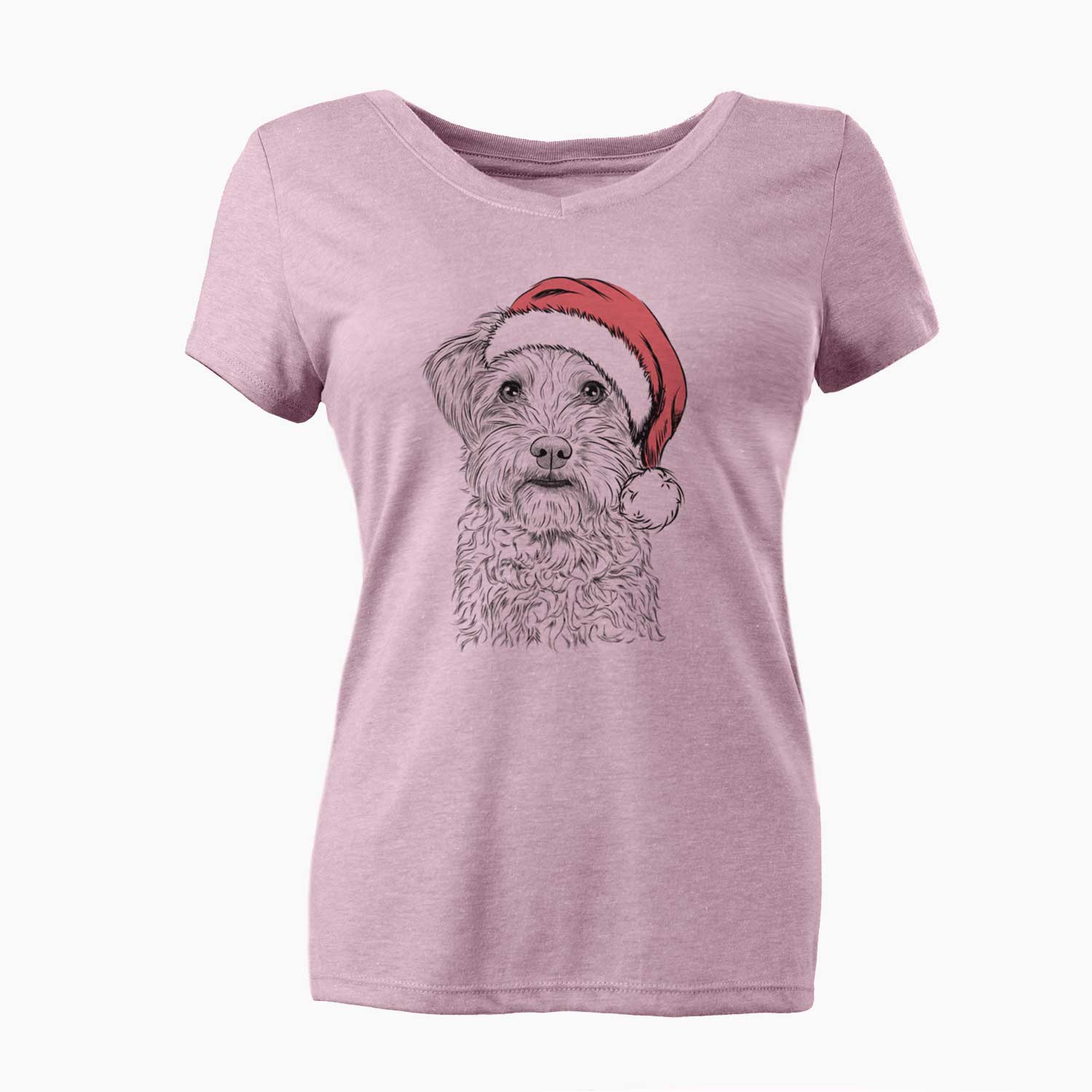 Santa Rudy the Schnoodle - Women's V-neck Shirt