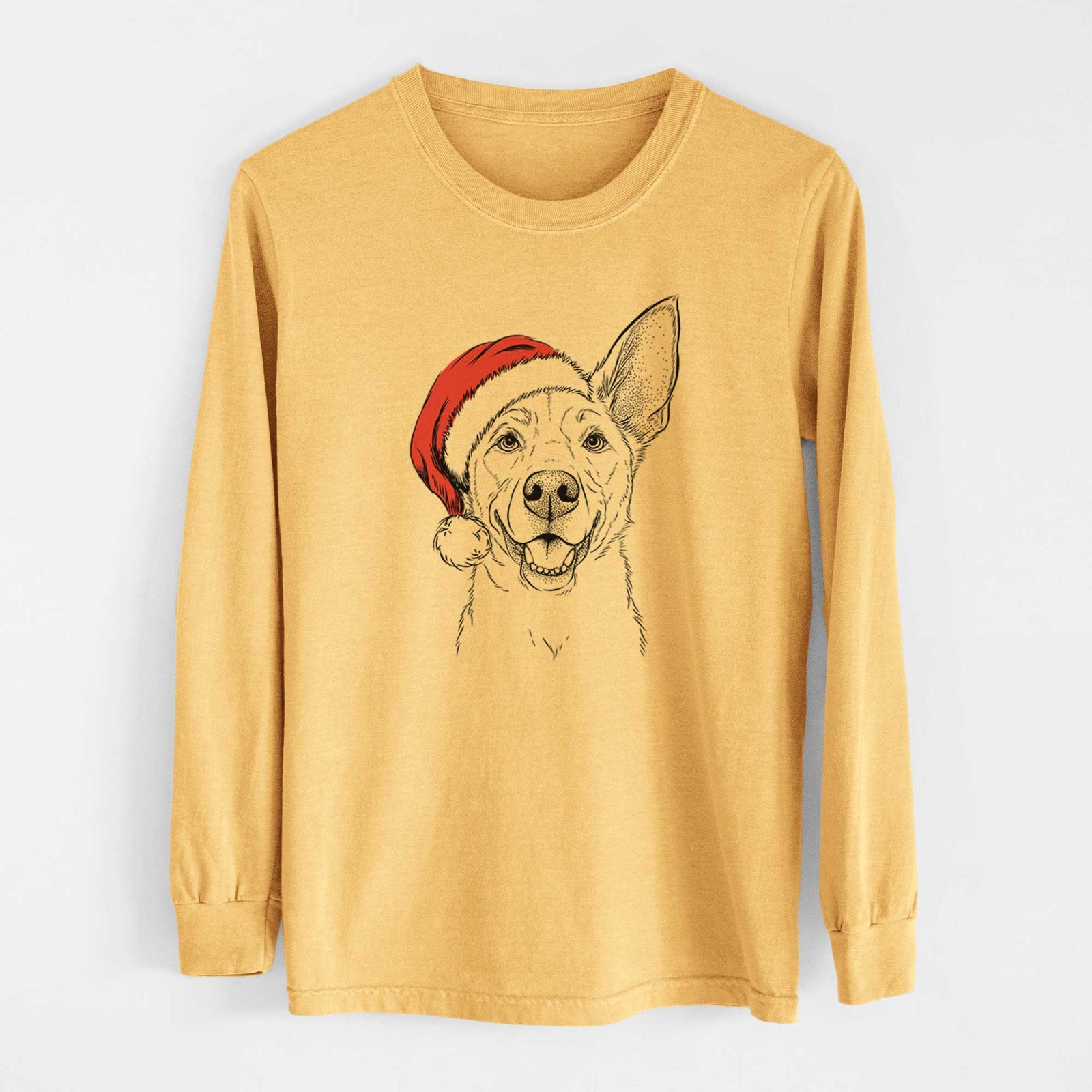 Santa Rumley the Kelpie Mix - Heavyweight 100% Cotton Long Sleeve