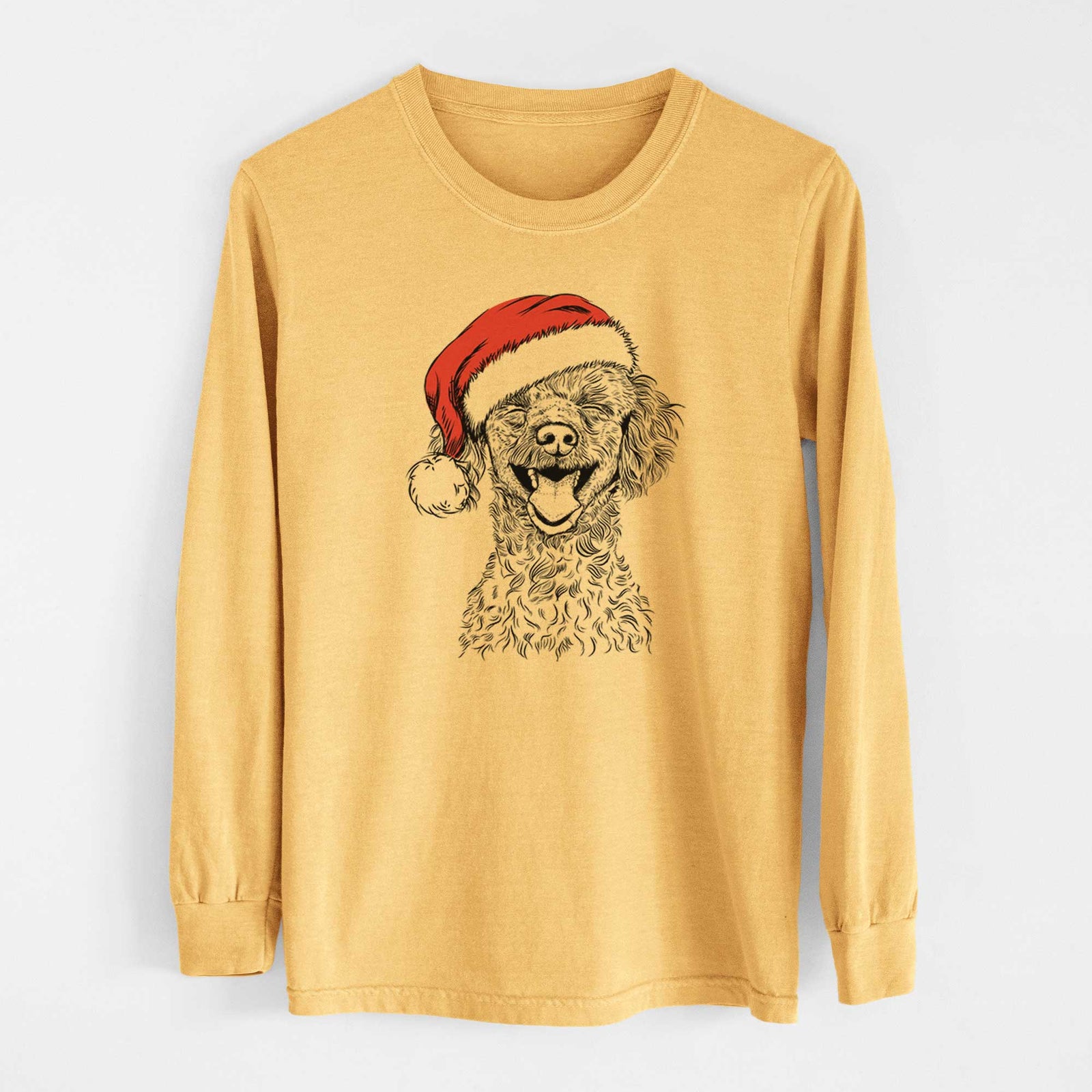 Santa Rusty the Toy Poodle - Heavyweight 100% Cotton Long Sleeve