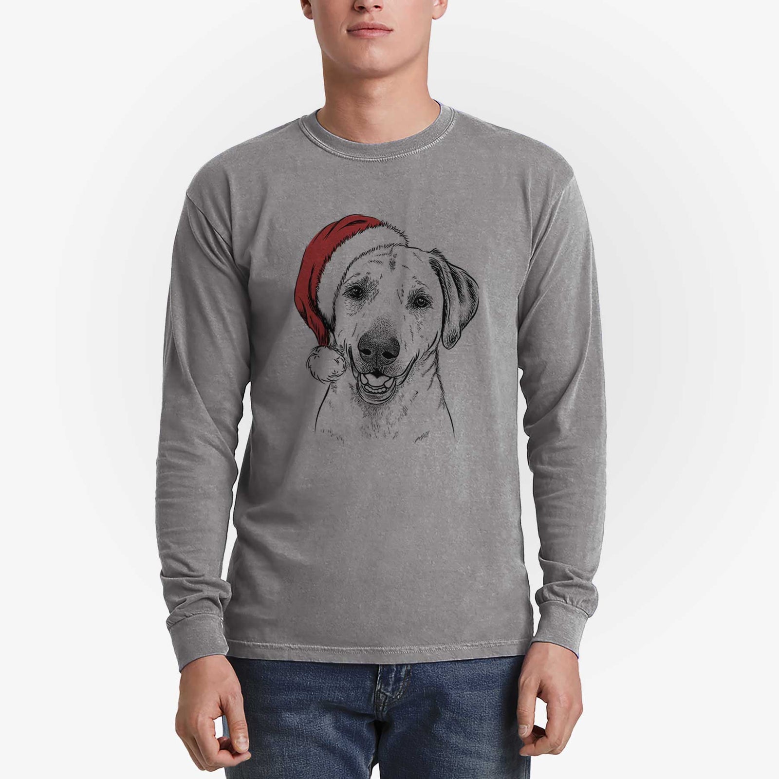 Santa Rusty the Labrador Retriever - Heavyweight 100% Cotton Long Sleeve