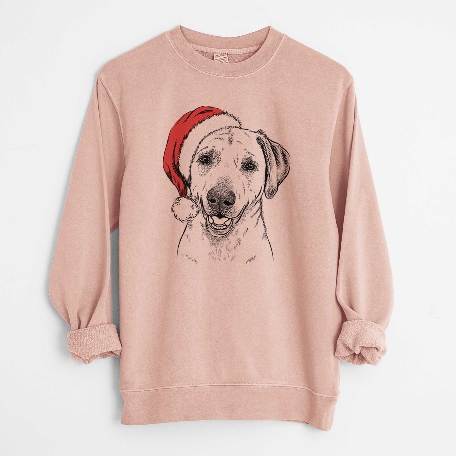 Santa Rusty the Labrador Retriever - Unisex Pigment Dyed Crew Sweatshirt