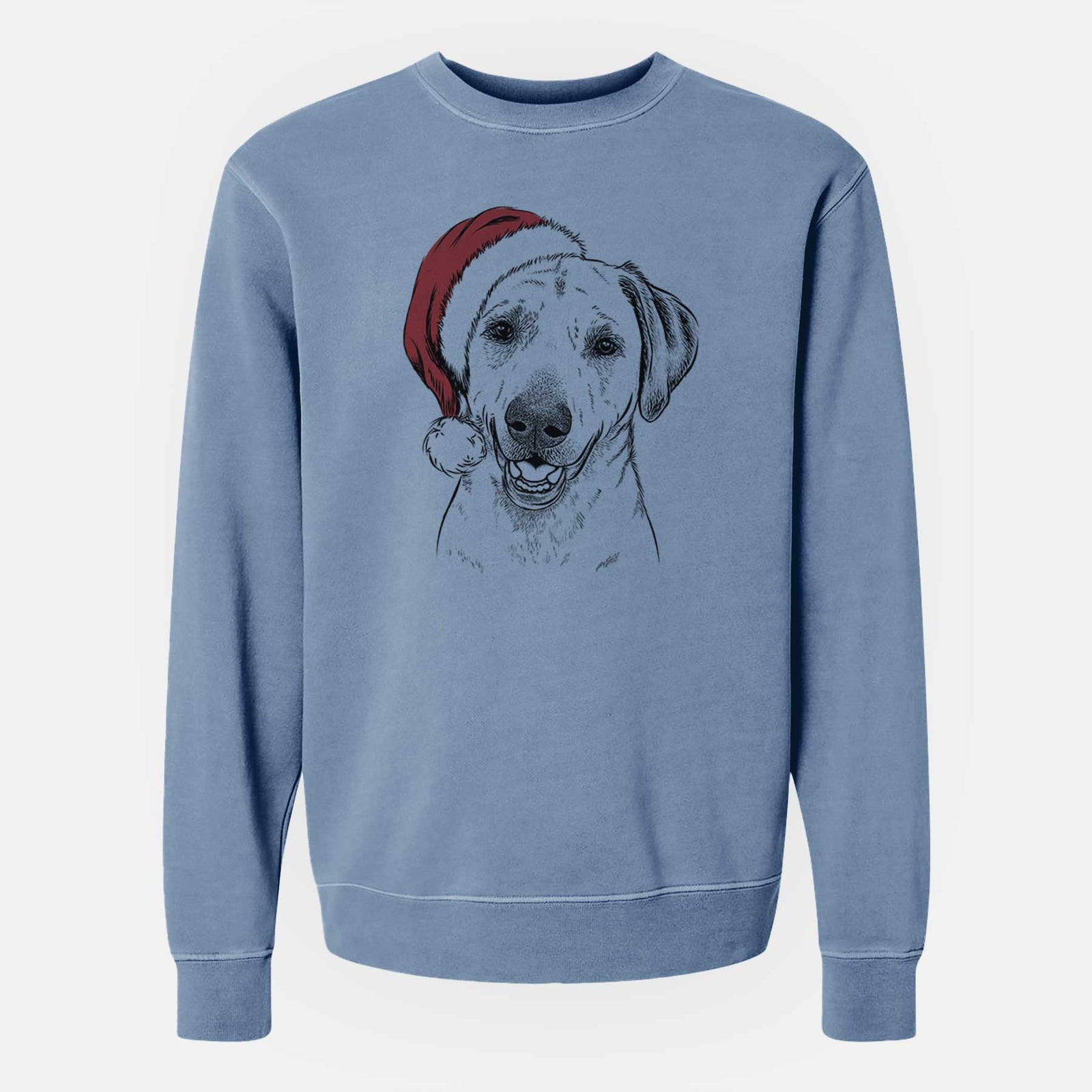 Santa Rusty the Labrador Retriever - Unisex Pigment Dyed Crew Sweatshirt
