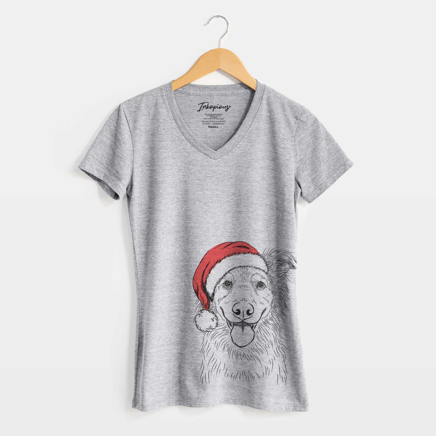 Santa Ruxtin the Mixed Breed - Women's V-neck Shirt