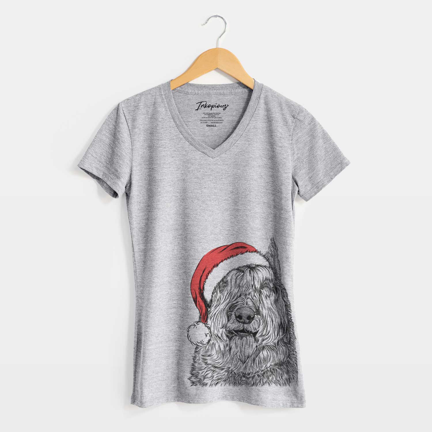 Santa Sabre the Bouvier Des Flandres - Women's V-neck Shirt