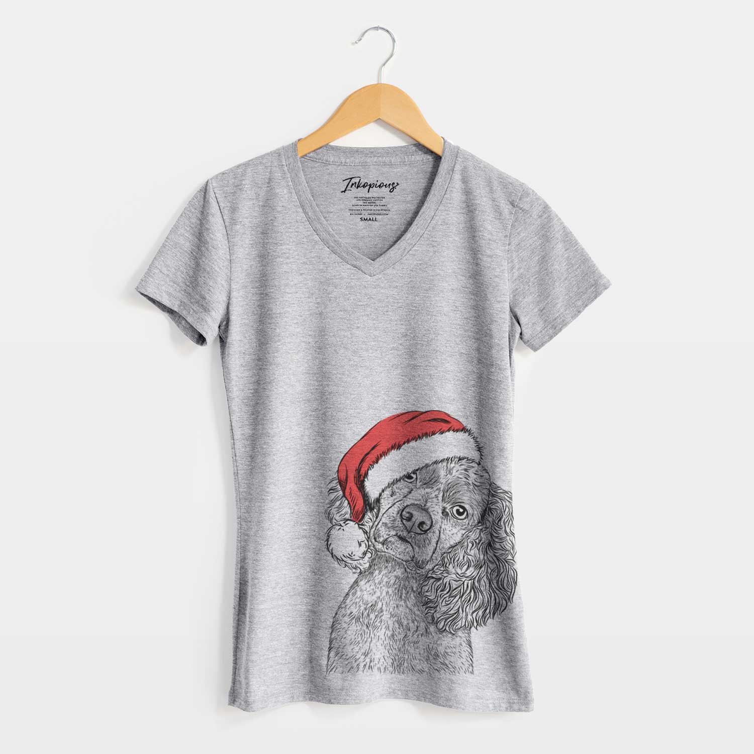 Santa Sadie the Cocker Spaniel - Women's V-neck Shirt