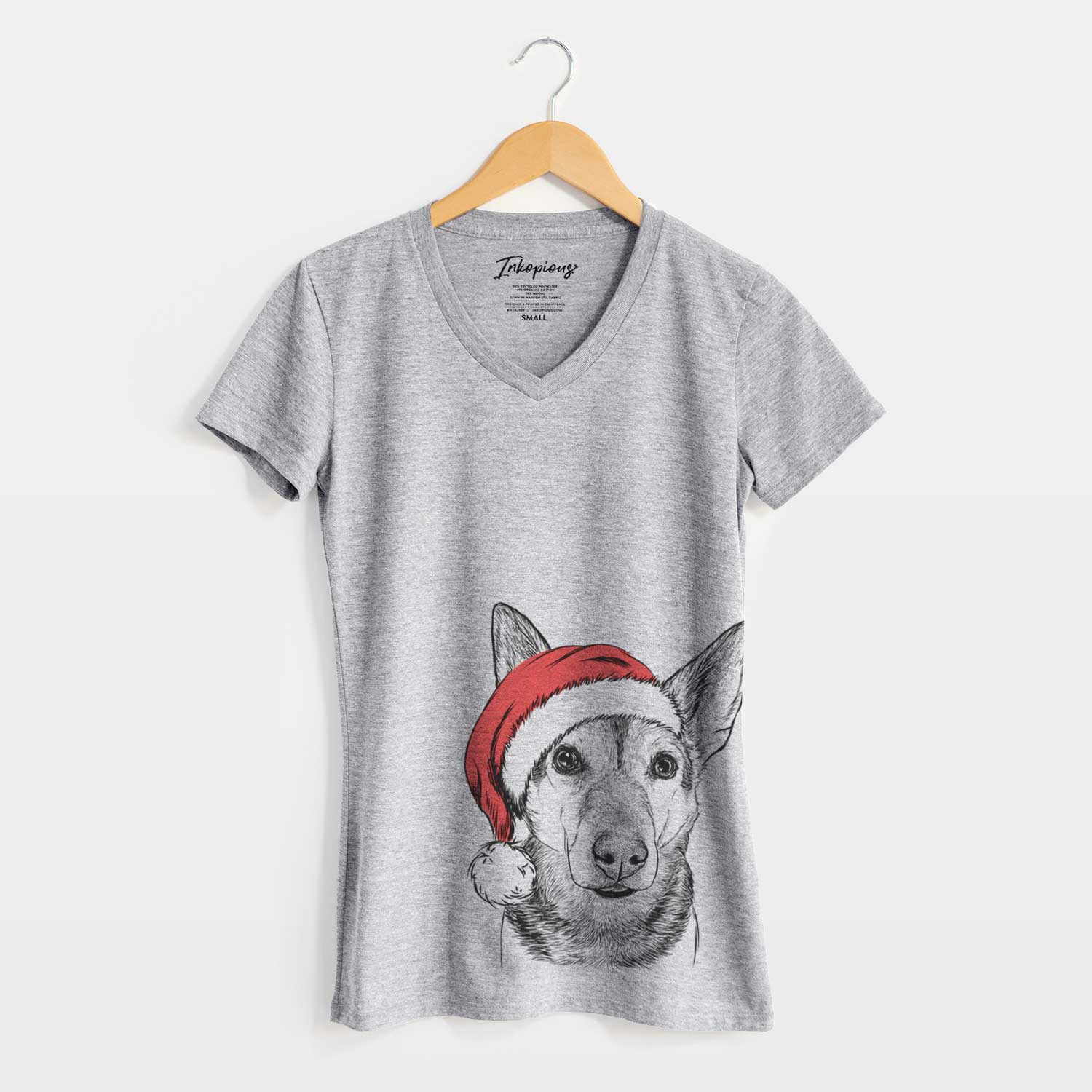 Santa Sammie the Mixed Breed - Women's V-neck Shirt