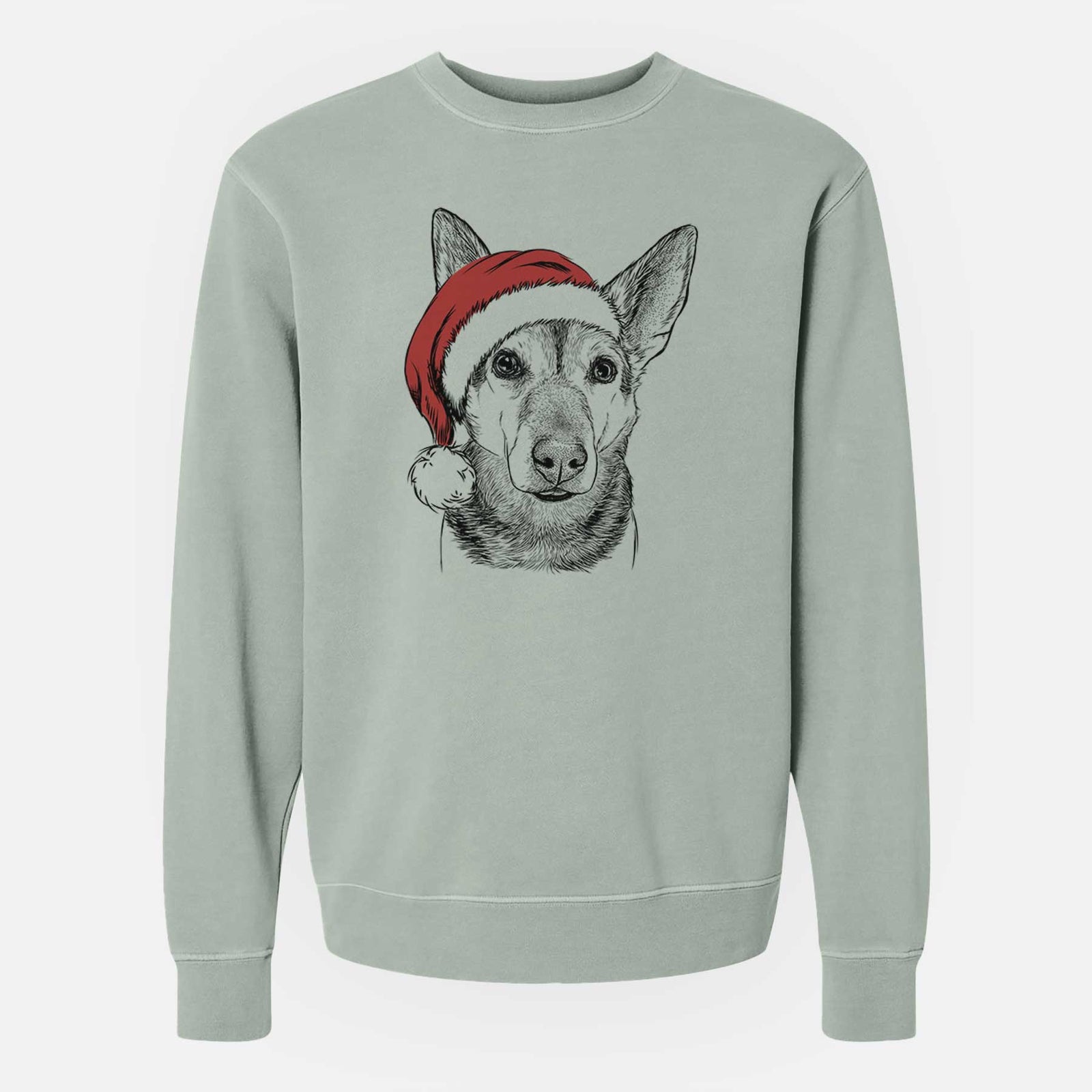 Santa Sammie the Mixed Breed - Unisex Pigment Dyed Crew Sweatshirt