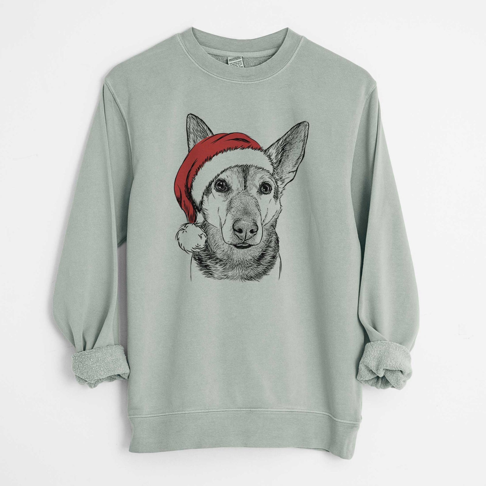 Santa Sammie the Mixed Breed - Unisex Pigment Dyed Crew Sweatshirt