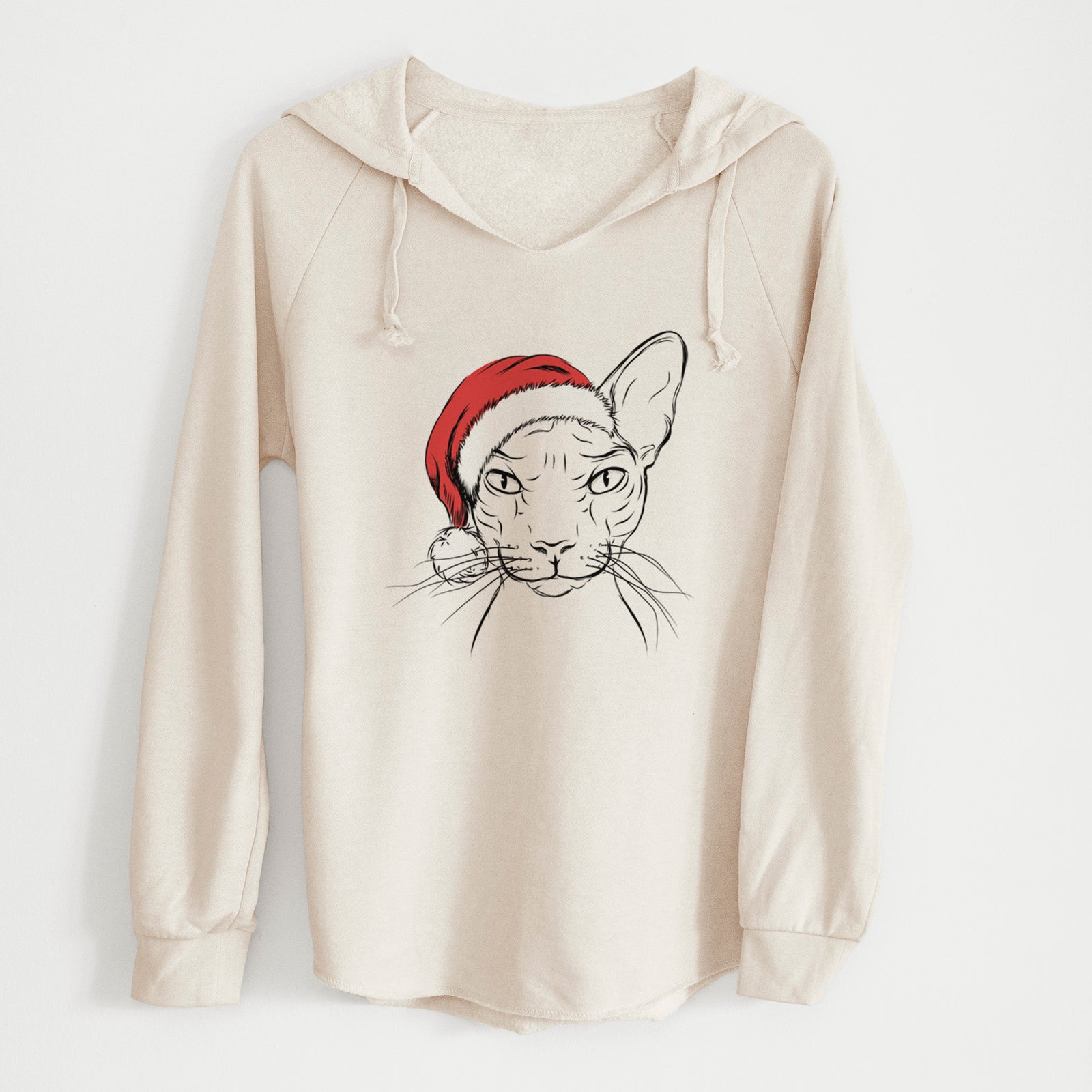 Santa Sammy the Spinx Cat - Cali Wave Hooded Sweatshirt