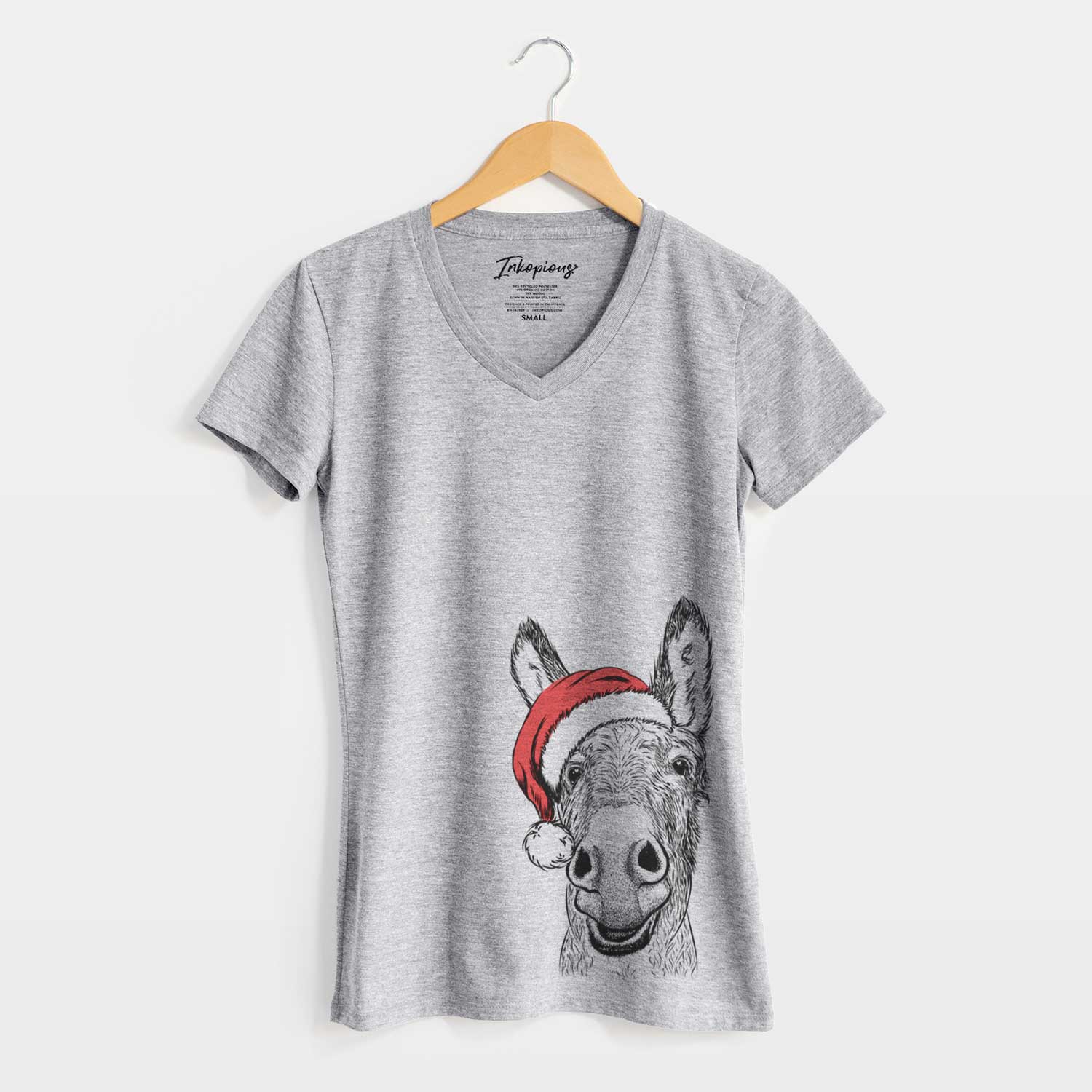 Santa Samule the Donkey - Women's V-neck Shirt