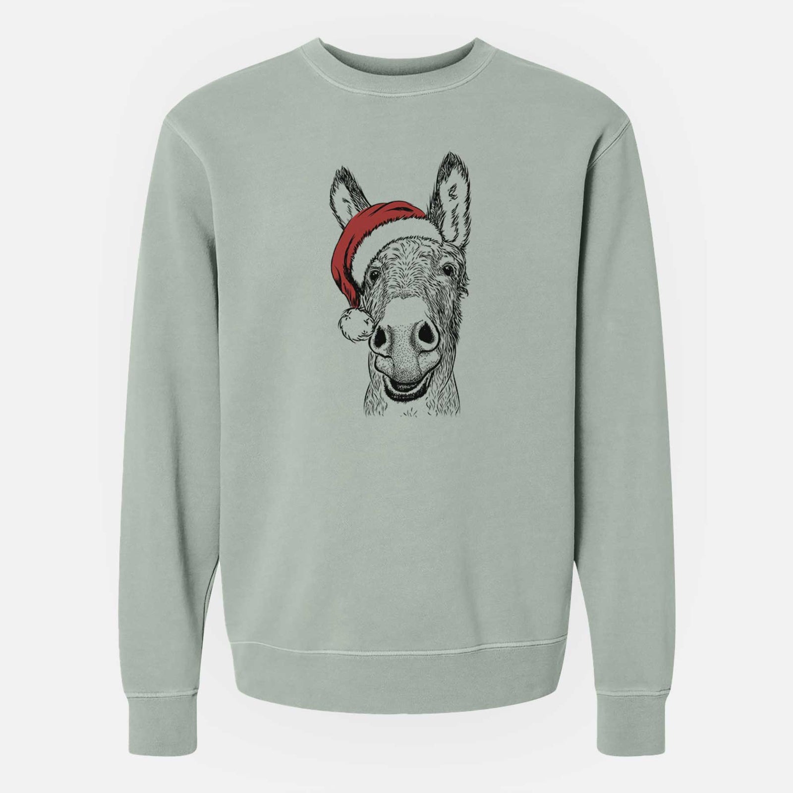 Santa Samule the Donkey - Unisex Pigment Dyed Crew Sweatshirt