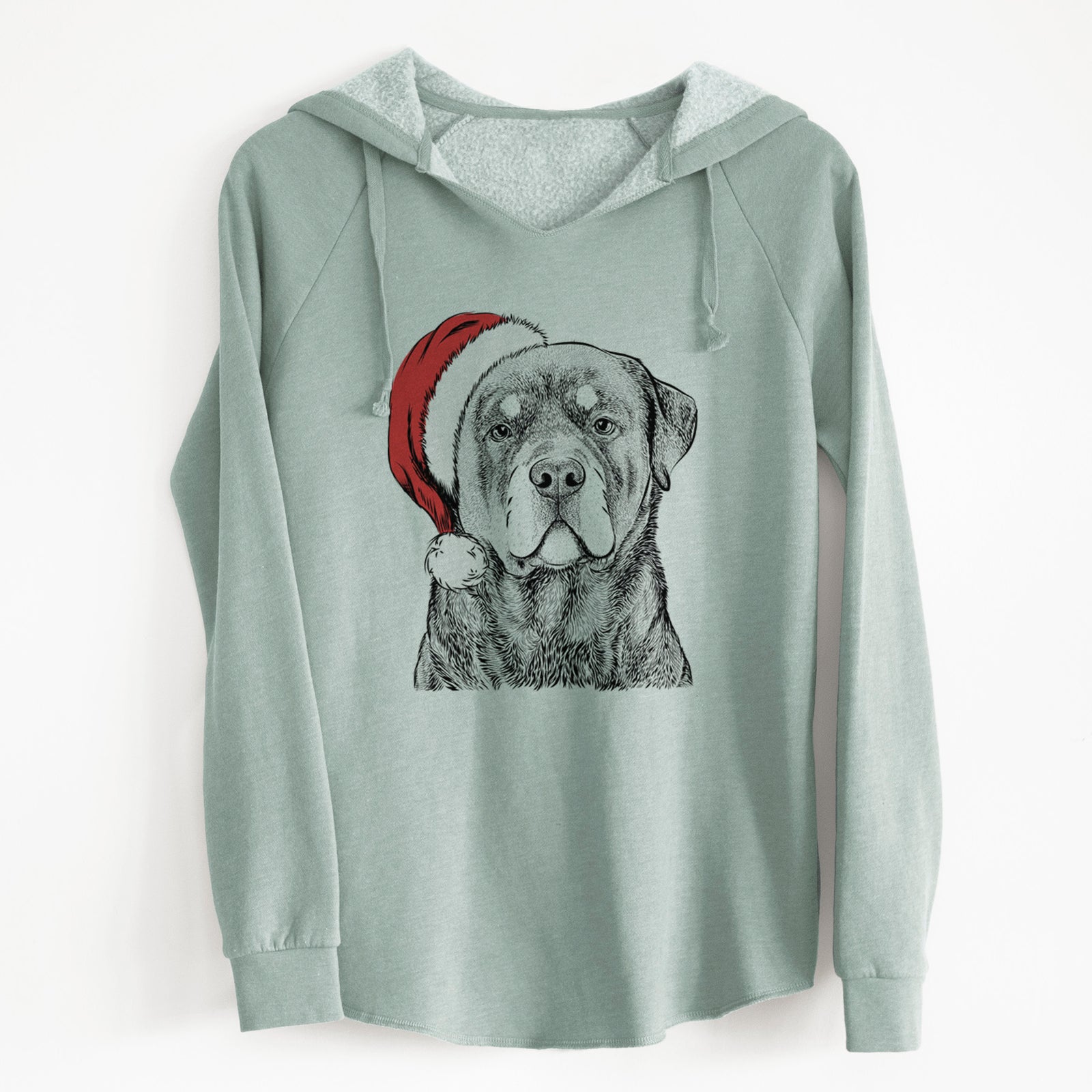 Santa Sarge the Rottweiler - Cali Wave Hooded Sweatshirt