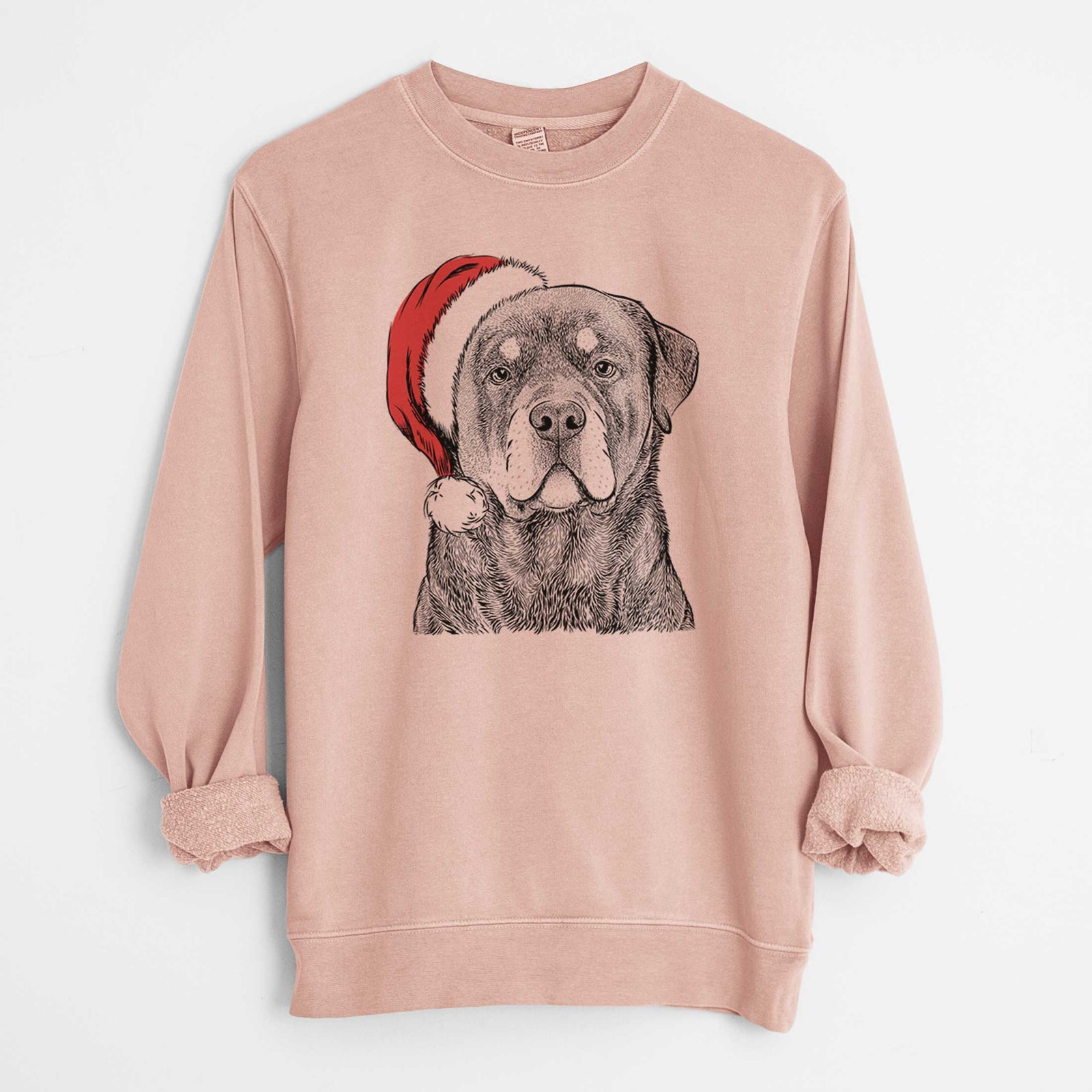 Santa Sarge the Rottweiler - Unisex Pigment Dyed Crew Sweatshirt