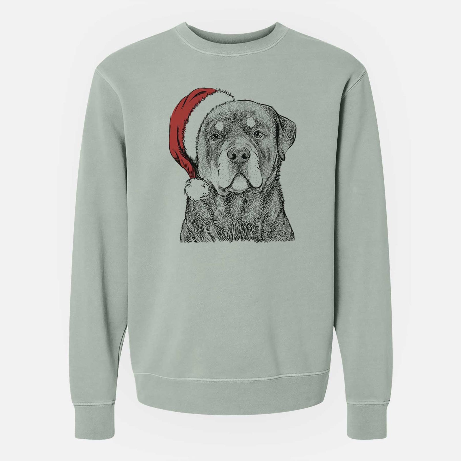 Santa Sarge the Rottweiler - Unisex Pigment Dyed Crew Sweatshirt