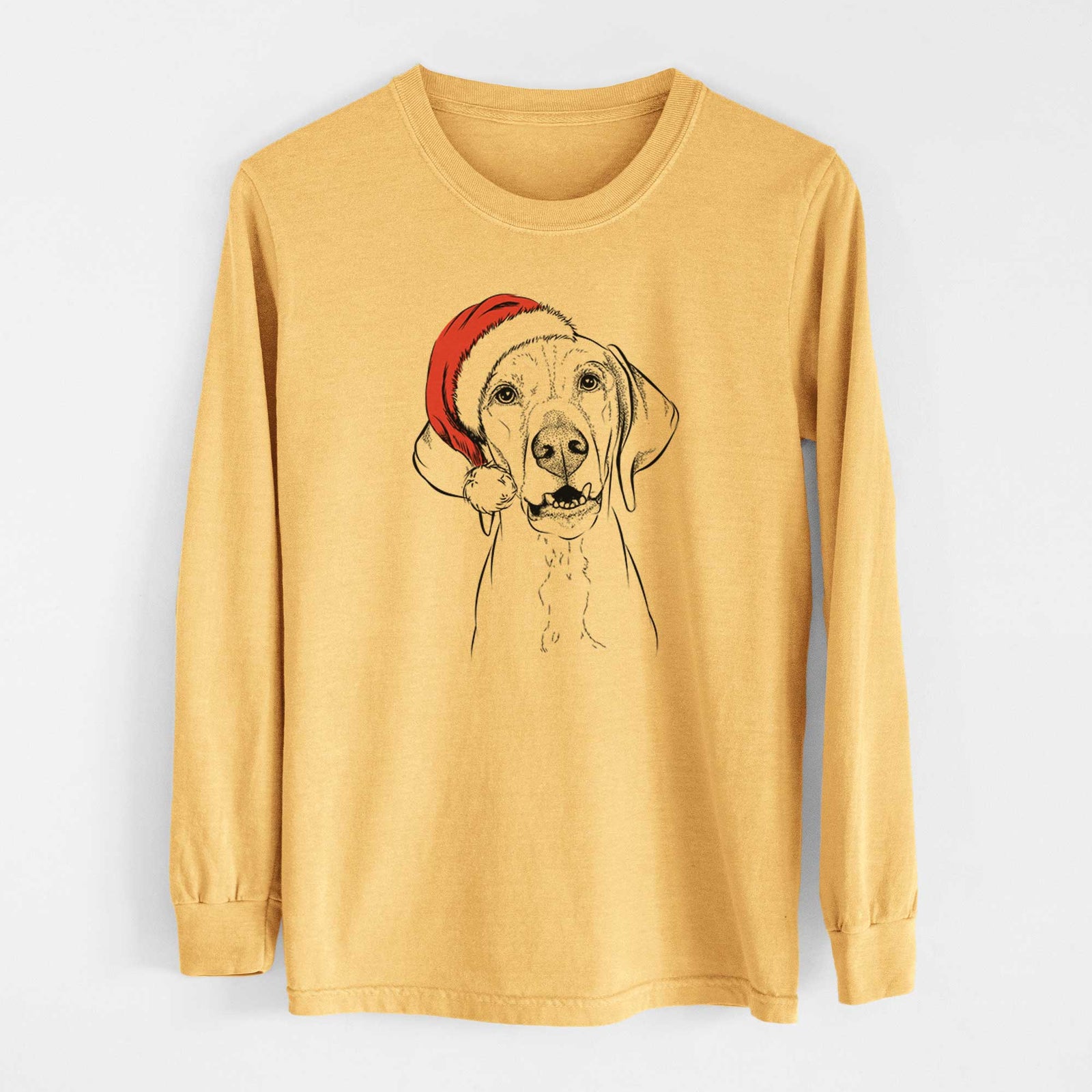 Santa Sarge the Vizsla - Heavyweight 100% Cotton Long Sleeve